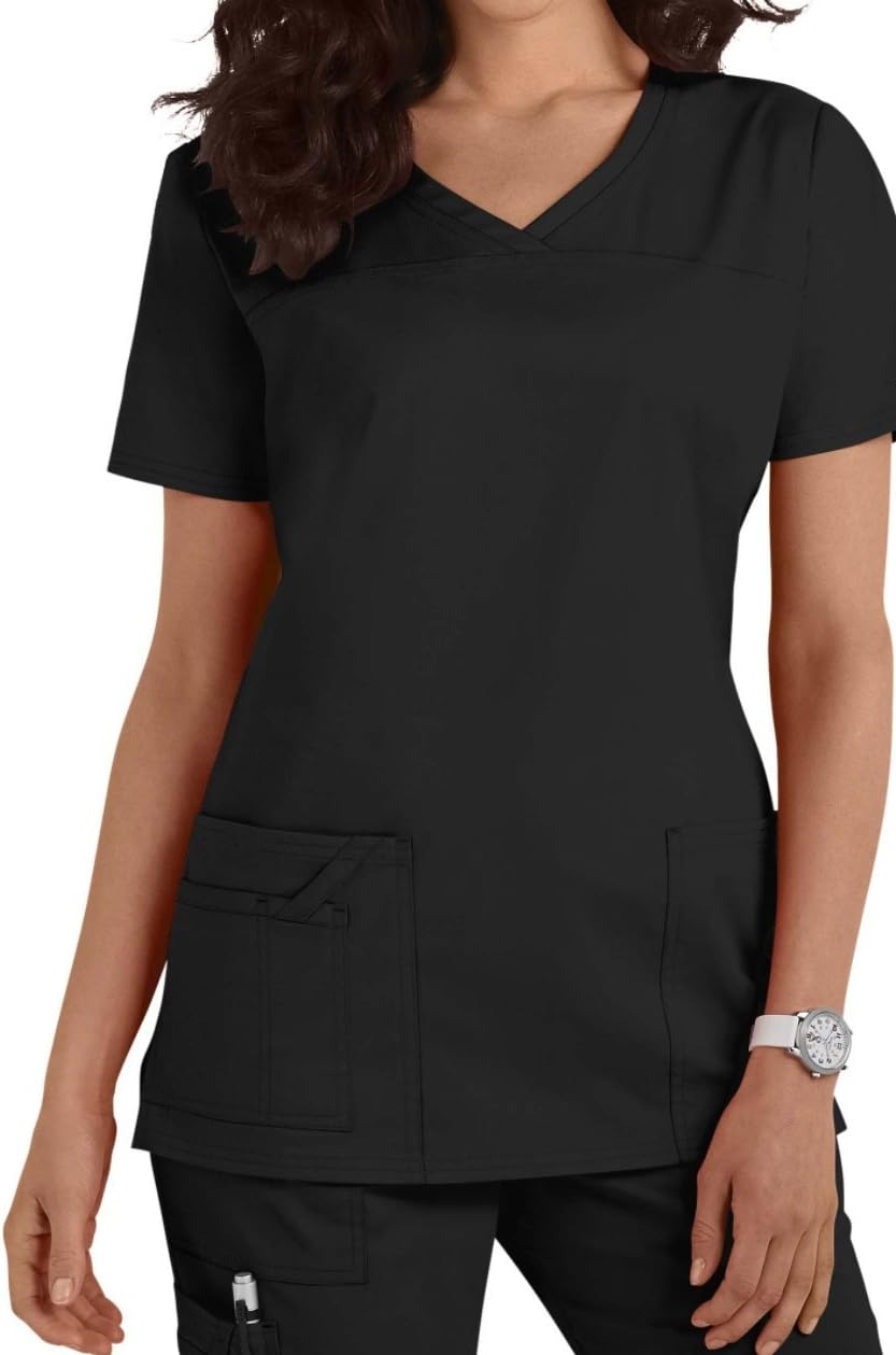 1122 V- Neck top (5XL, Black)