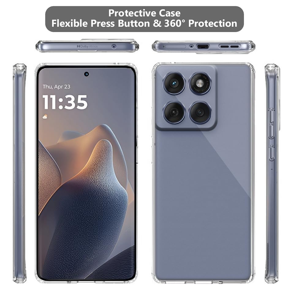 Image of COVERBLACK Soft Rubber Silicon Clear Case Back Cover Compatible for Motorola Edge 60 5G - Transparent