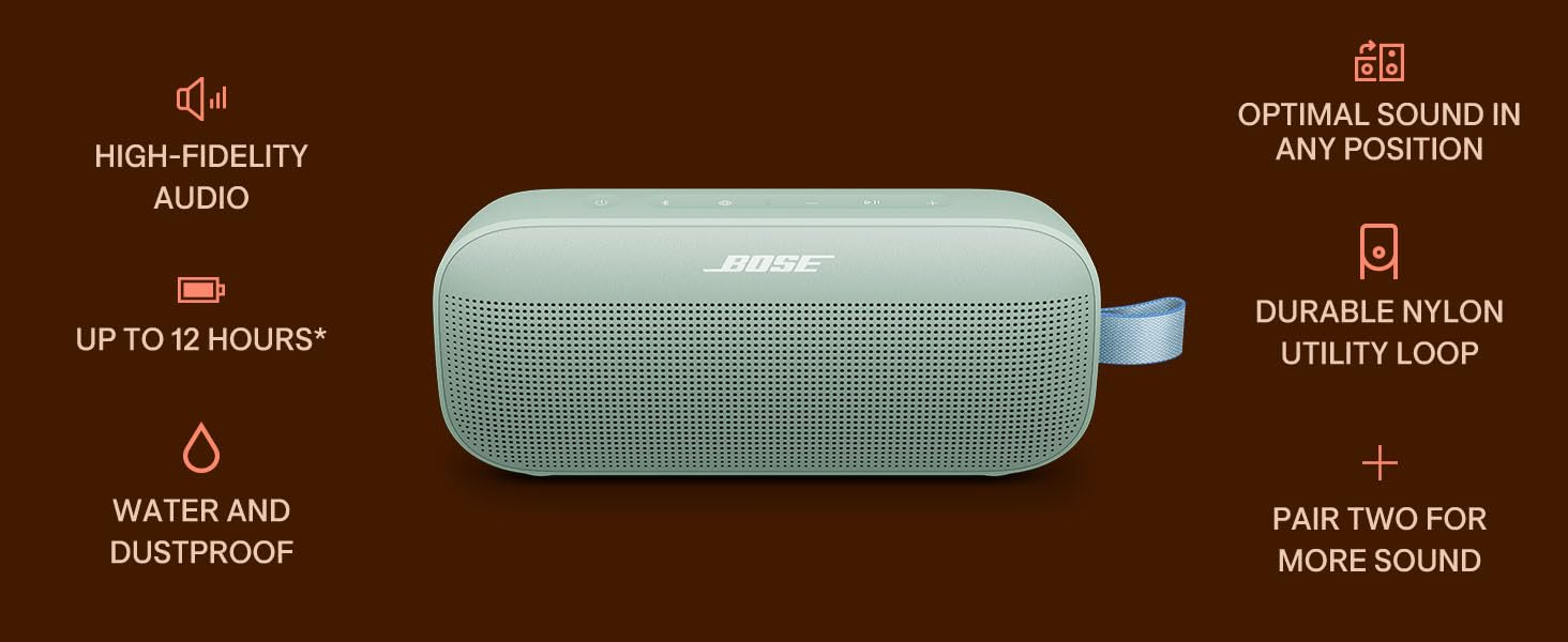Bose SoundLink Flex SE 2nd Gen Bluetooth Speaker, HiFi Audio