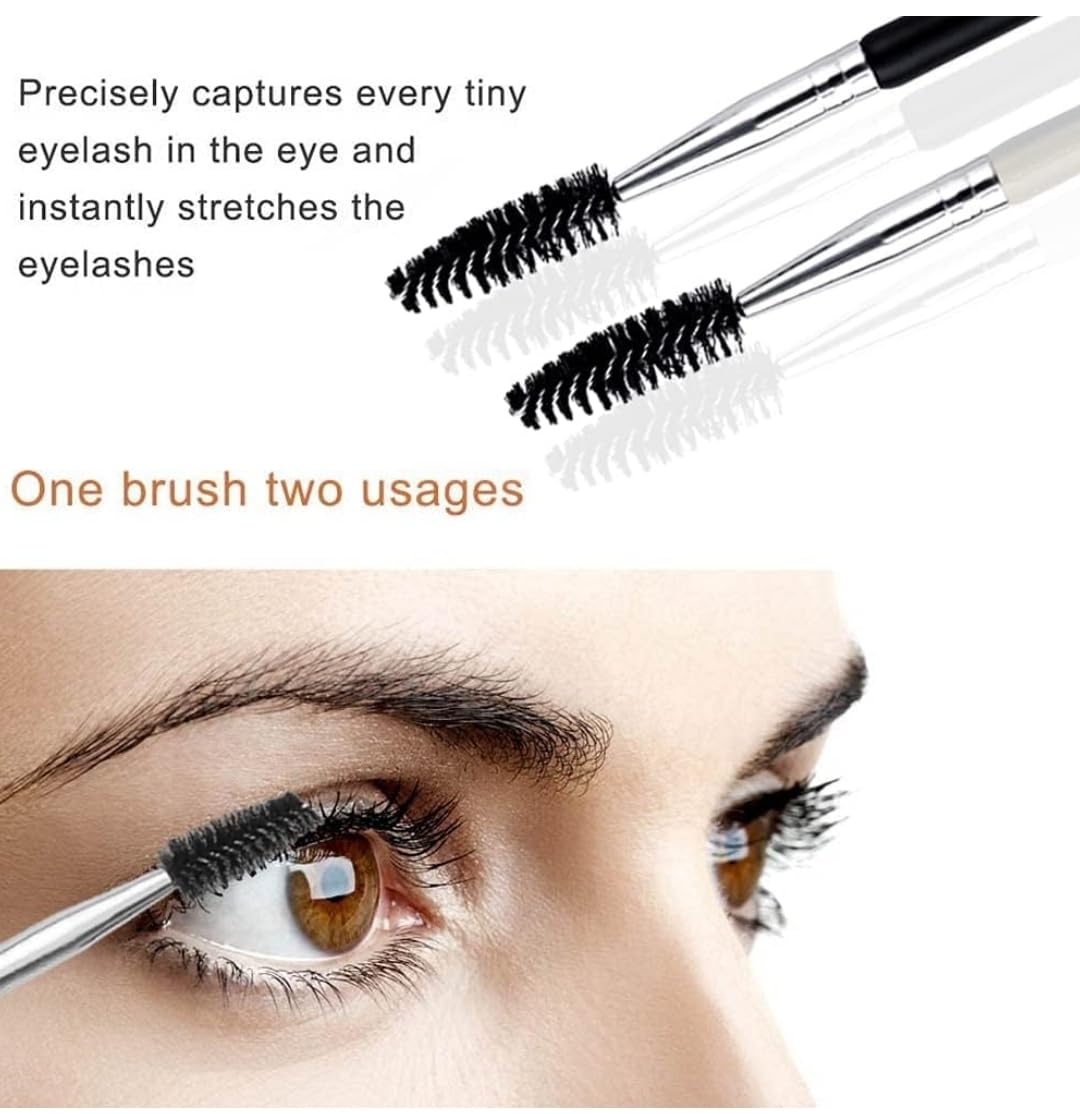 Double-end Eyelash Comb Separator Mascara Lift Curl Metal Beauty Eyes Makeup Tool Eyelashes Comb, Eyelash Comb, Mascara Brush, Eye Makeup Tool, Mascara Curl, Eye Makeup Brush (White Silver) 2