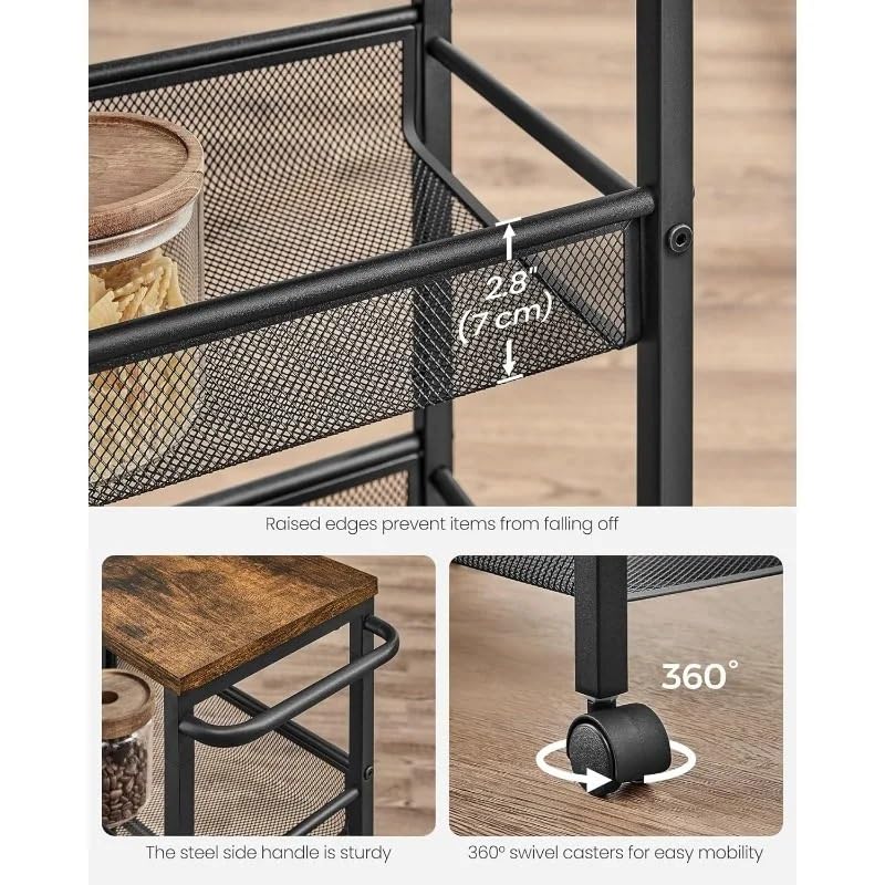 Chariot de rangement roulant à 4 niveaux pour optimiser les petits espaces - 7