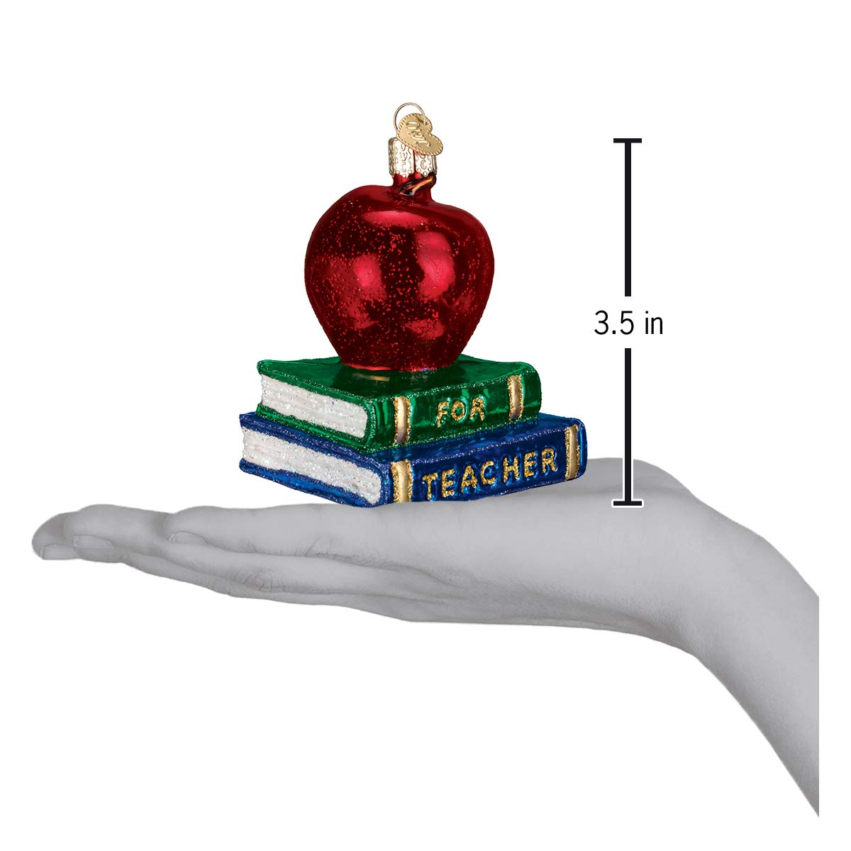 Old World Christmas Regalos para Profesores, Adornos de Vidrio soplado para árbol de Navidad, Manzana