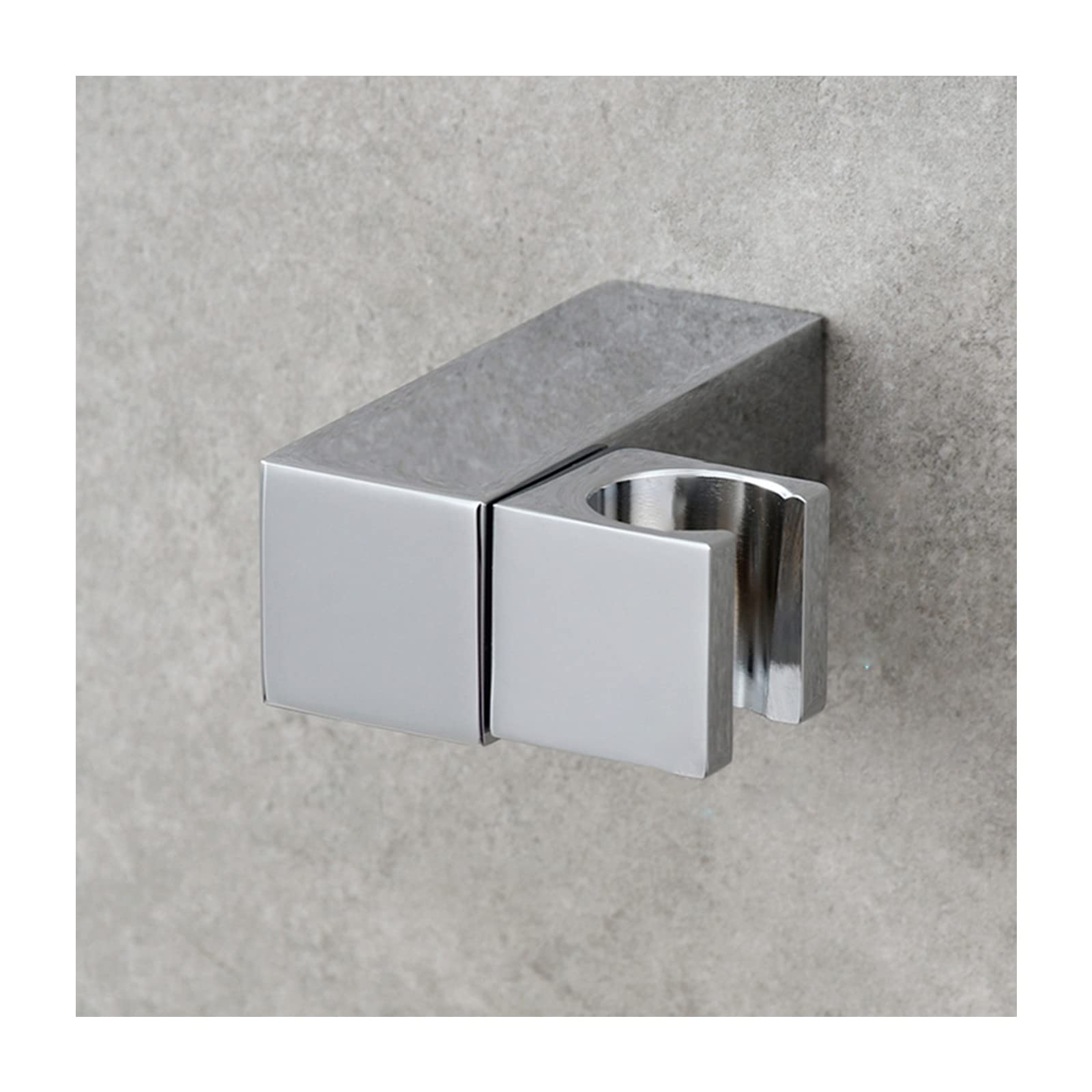AKAZI Duschkopfhalter, quadratische Messing-Handbrausehalterung, 360 ° Verstellbarer Wandbrausehalter, Silber
