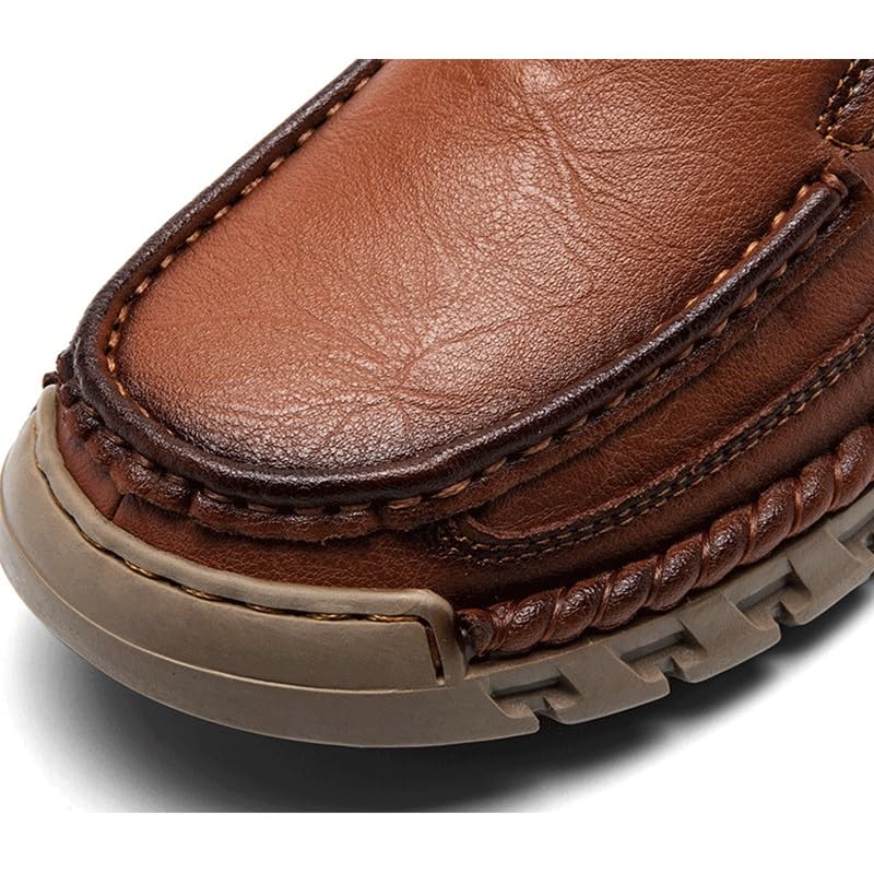 Shoes Men's Retro Round Toe Slip-on Loafers Comfortable Low-top Thick Soled Oxford Shoes Men Versatile Casual Shoes for Travel Shopping Driving4