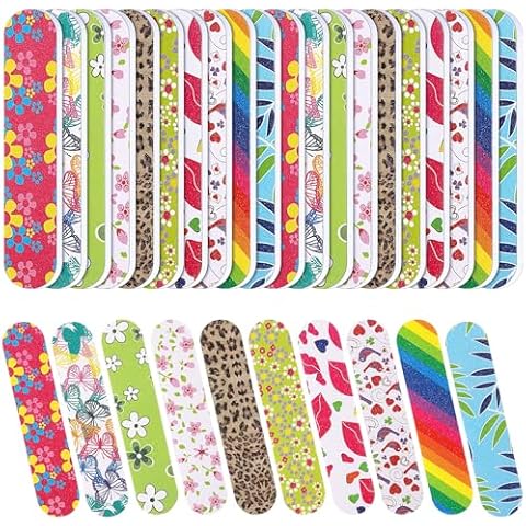 Sumind 100 Pack Nail Files Double Sided Emery Boards Manicure Tools (2.36 x 0.59 x 0.16 Inch) Cover