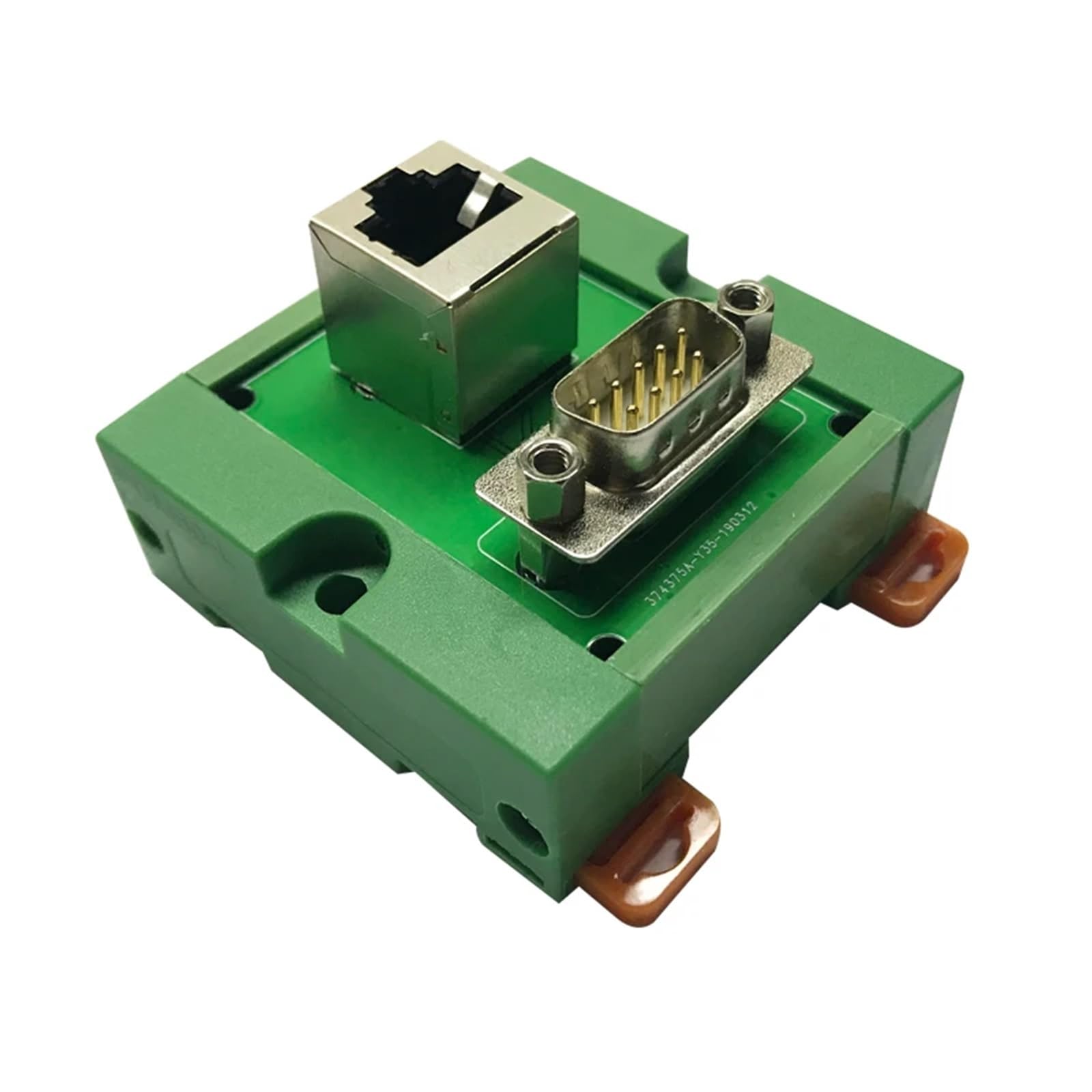 1 sztuka RS232 na port sieciowy adapter portu DB9 na RJ45, konwerter interfejsu, adapter portu LAN Net DB9 męski na RJ45, montaż na szynie DIN