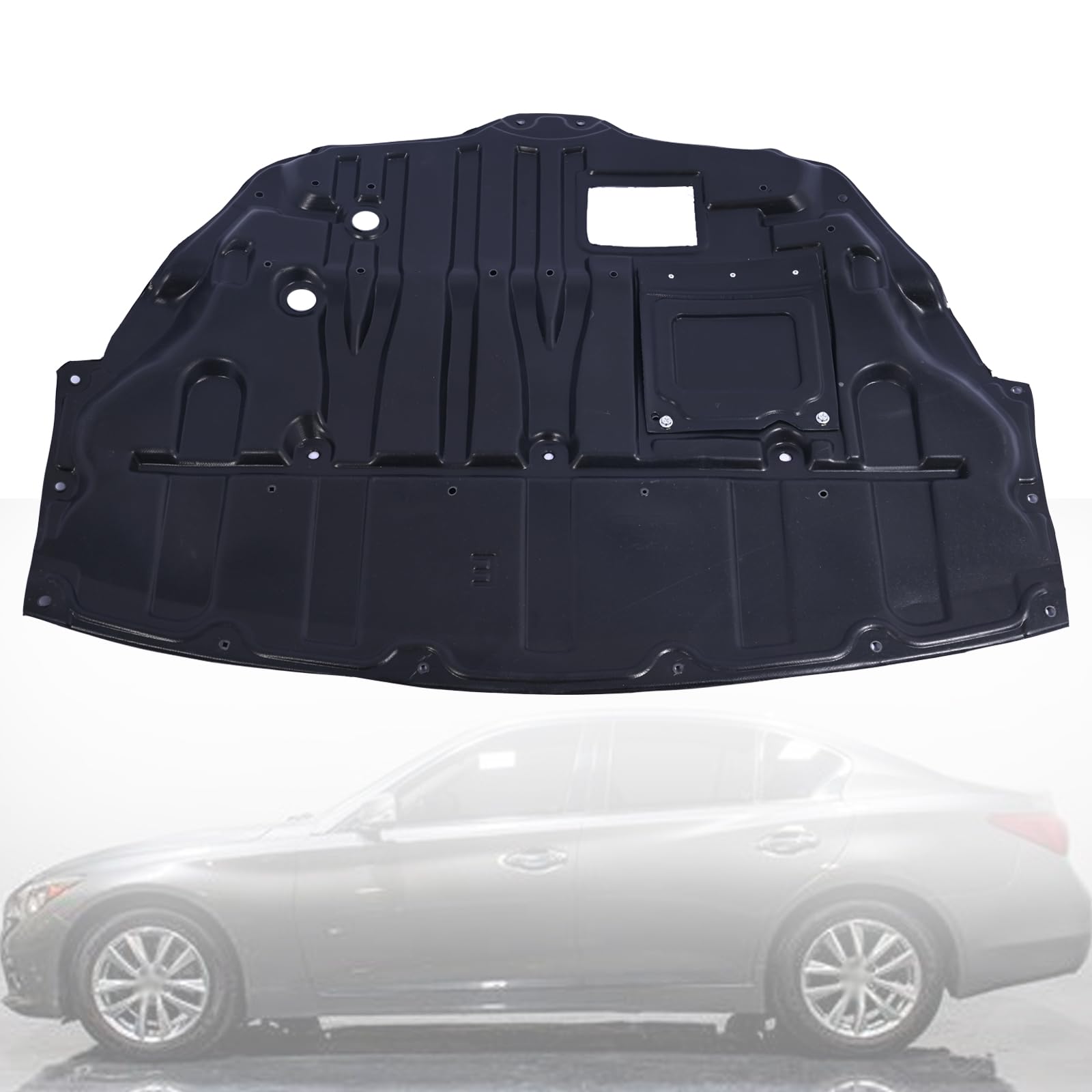 Engine Splash Shield Guard 758904GE1A IN1228132 17010063 Compatible with Infiniti Q50 2014-2023 Q60 2017-2022 Skid Plate Lower Front Engine Cover Lid