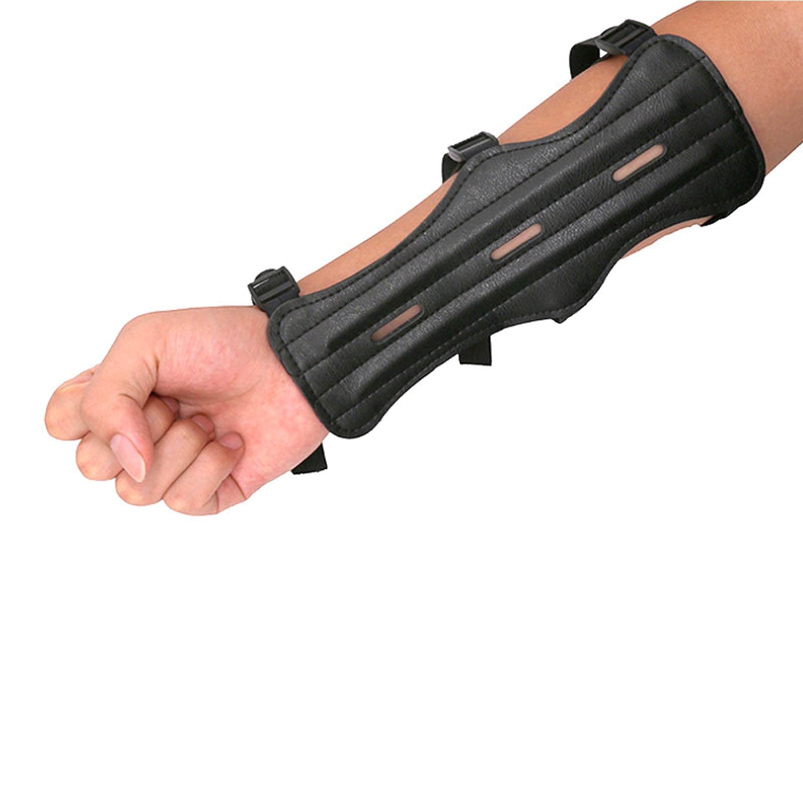 Protège-bras En Cuir Pour Tir à L'arc – Brassard Réglable Avec 3 Sangles Pour Droitier Et Gaucher