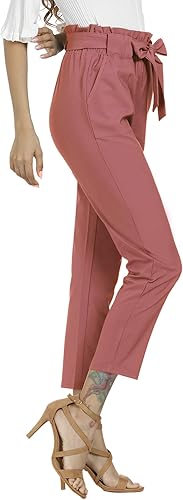 Miniatura 2 de Pantalones de mujer Pantalones casuales Bolsa de papel Pantalones Cintura elástica Bolsillos delgados