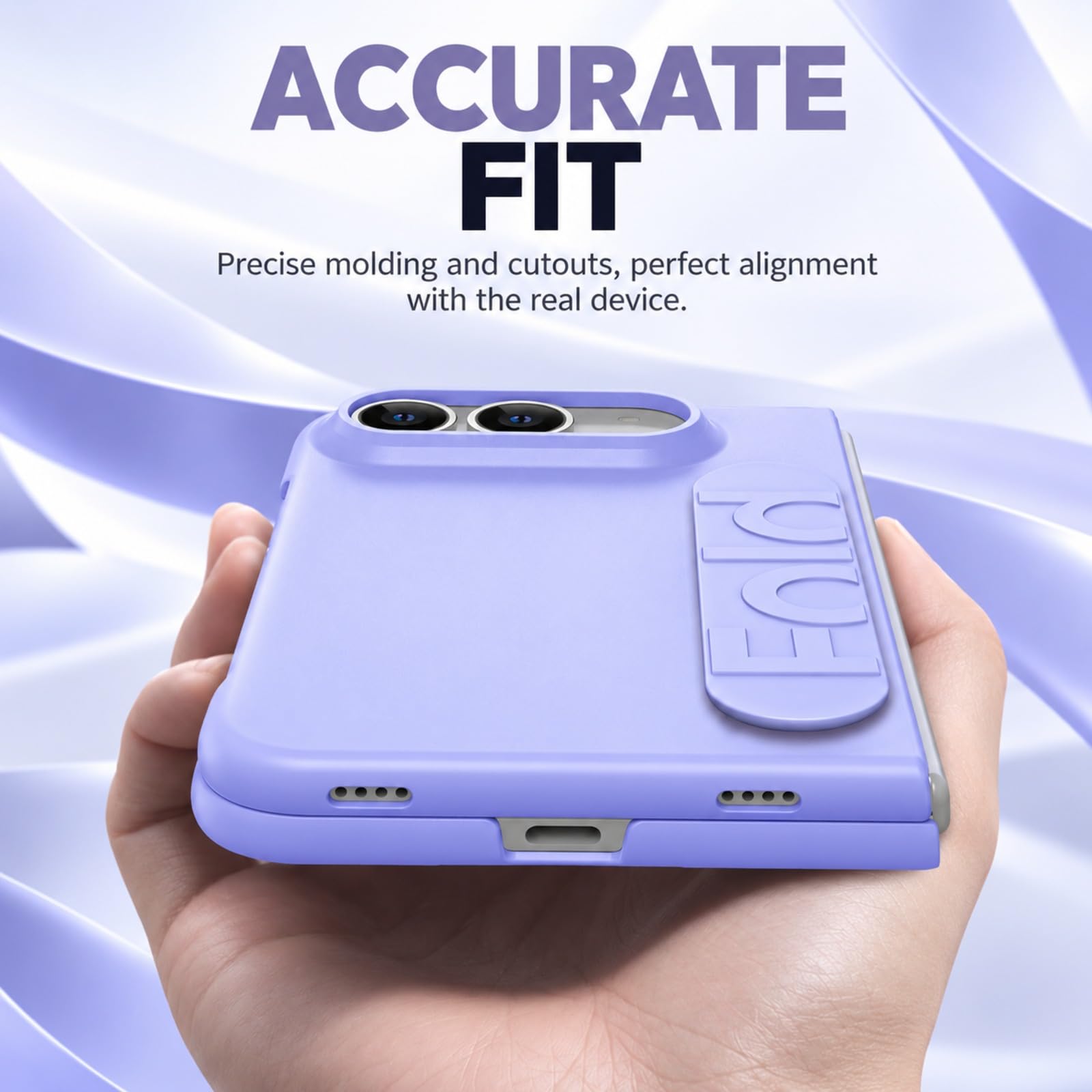 Coque pour iPhone Duo, Sangle de Prise Élastique, Structure en PC - Violet