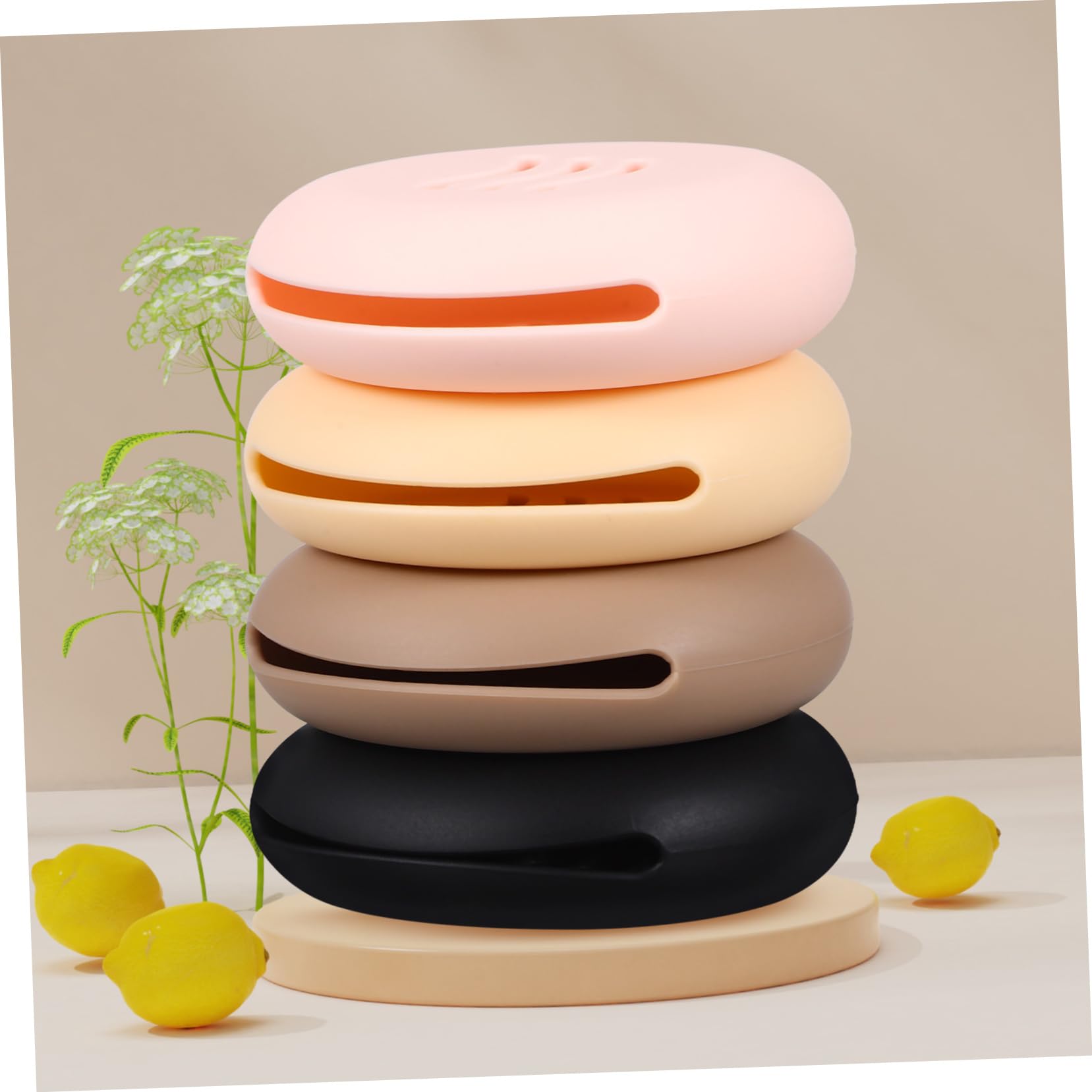 8 Piezas Estuche Porta Borlas Caso De Hojaldre Cosmético Soporte De Esponja De Belleza Organizador De Herramientas De Maquillaje Ronda Accesorios Gel De Sílice Viajar