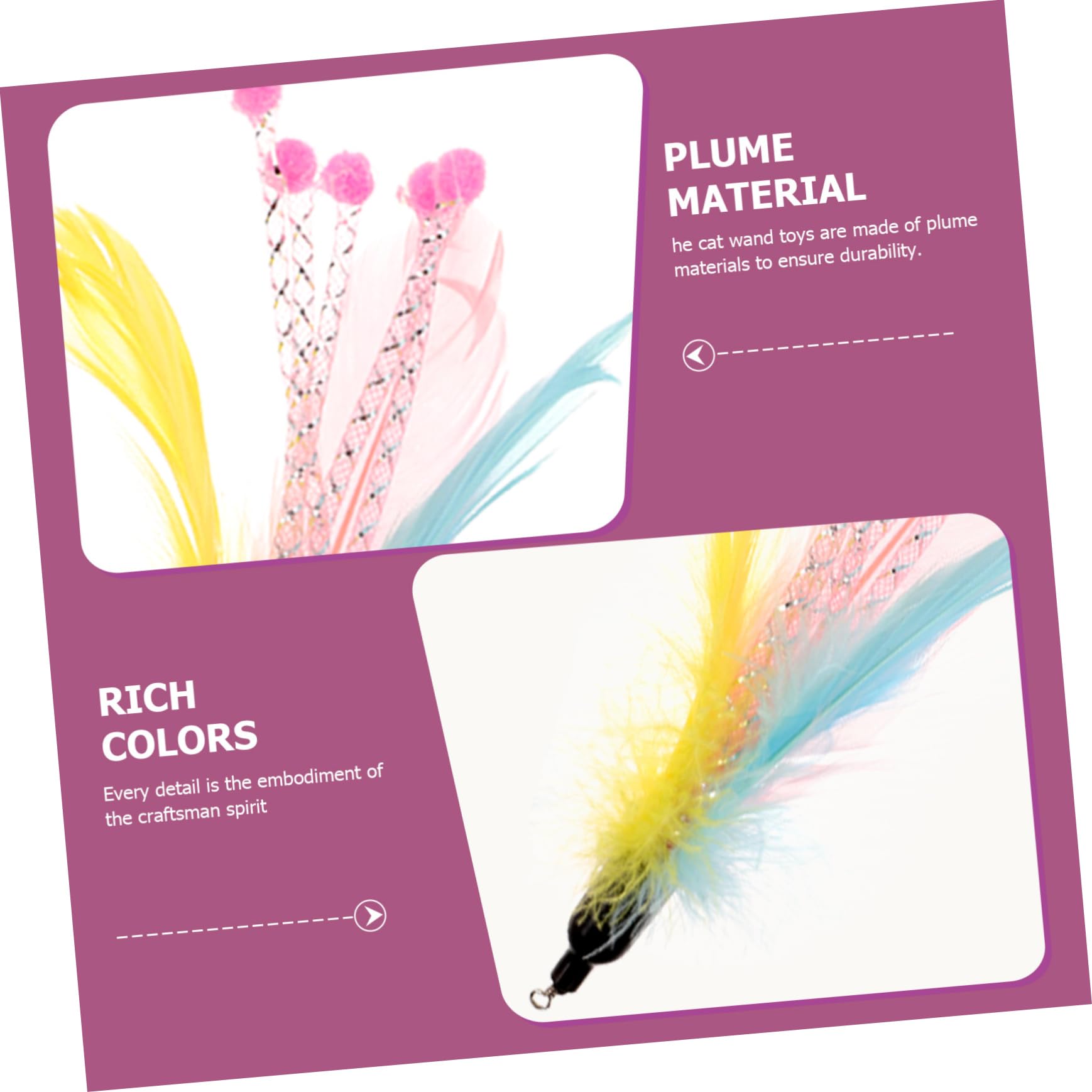 Kisangel 32pièces Jouets pour Chats avec Plumes Accessoires Interactifs pour Chats Intérieur Canne à Remplaçable pour Amusement Et Exercice