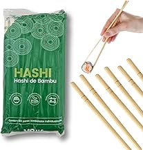 Hashi Japonês Oriental de Bambu Natural 100 Pares – Descartáveis, Embalados Individualmente, Higiênicos, Sustentáveis e Ideais para Sushi, Temaki, Yakisoba e Delivery