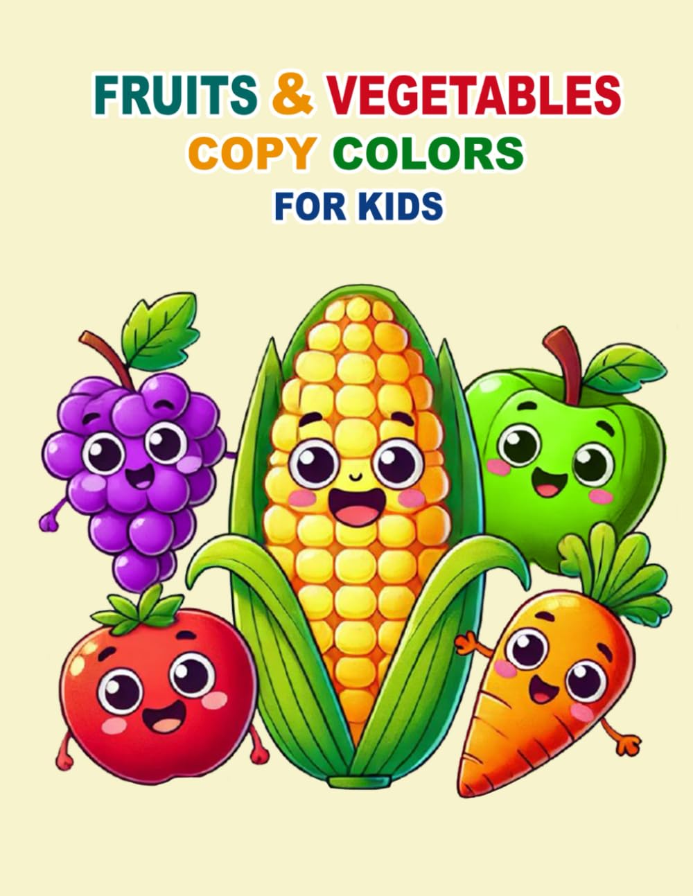Fruits and vegetables color copying for kids