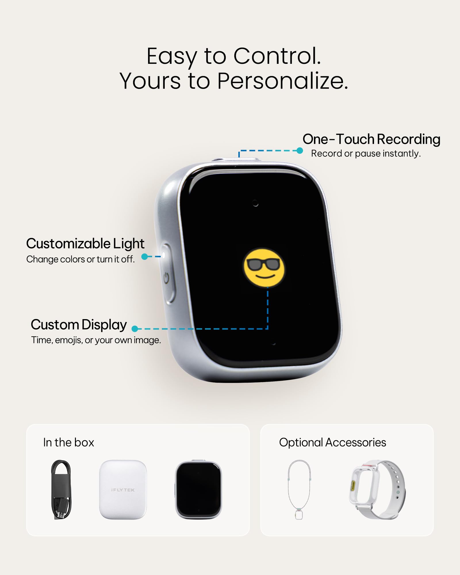 Amazon.com: iFLYTEK P1 64GB Wearable AI Voice Recorder and Note