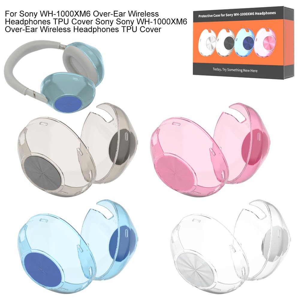 Custodia protettiva in TPU WH-1000XM6, custodia impermeabile antiurto con per 360 per protezione, copertura antipolvere per cuffie da viaggio e uso quotidiano