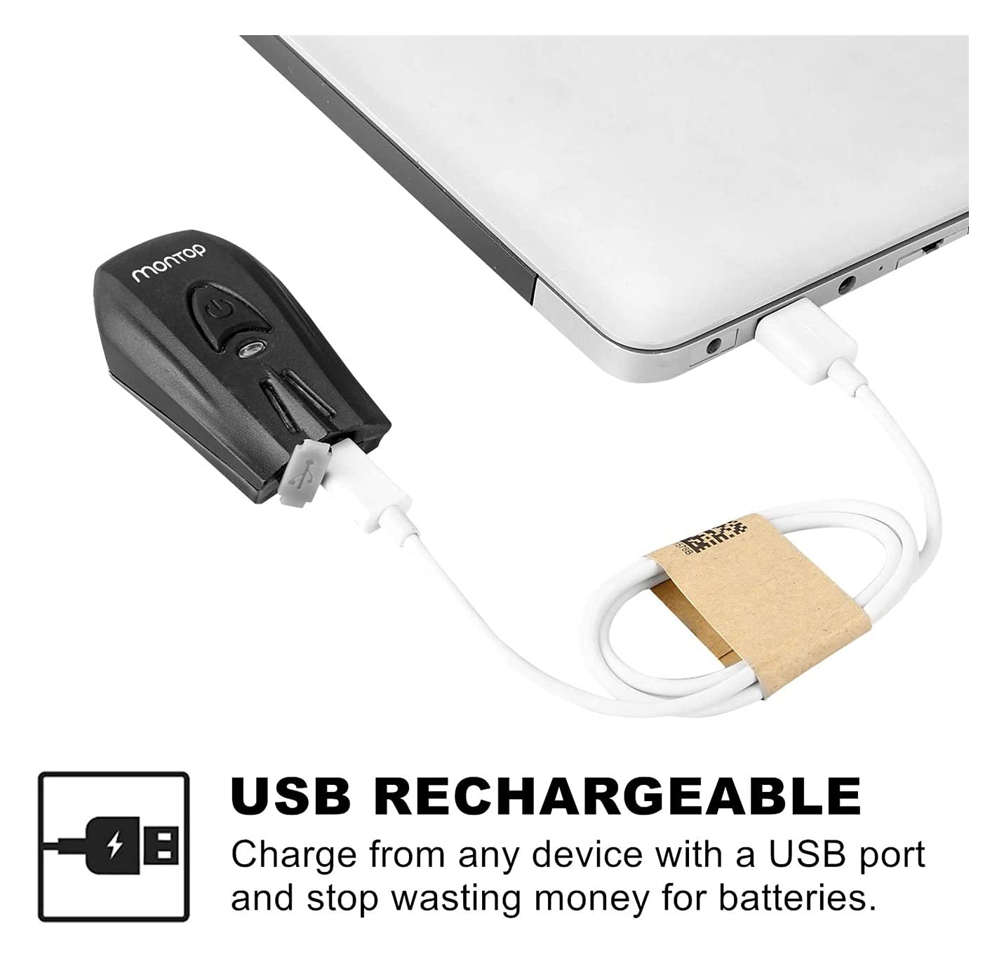 Conjunto de LED de luz de Bicicleta, Luces de Bicicleta LED USB Recargable, Faro Frontal Impermeable y Juego de Luces traseras, lámpara de Bicicleta súper Brillante 1200mAh batería Ion Ion □