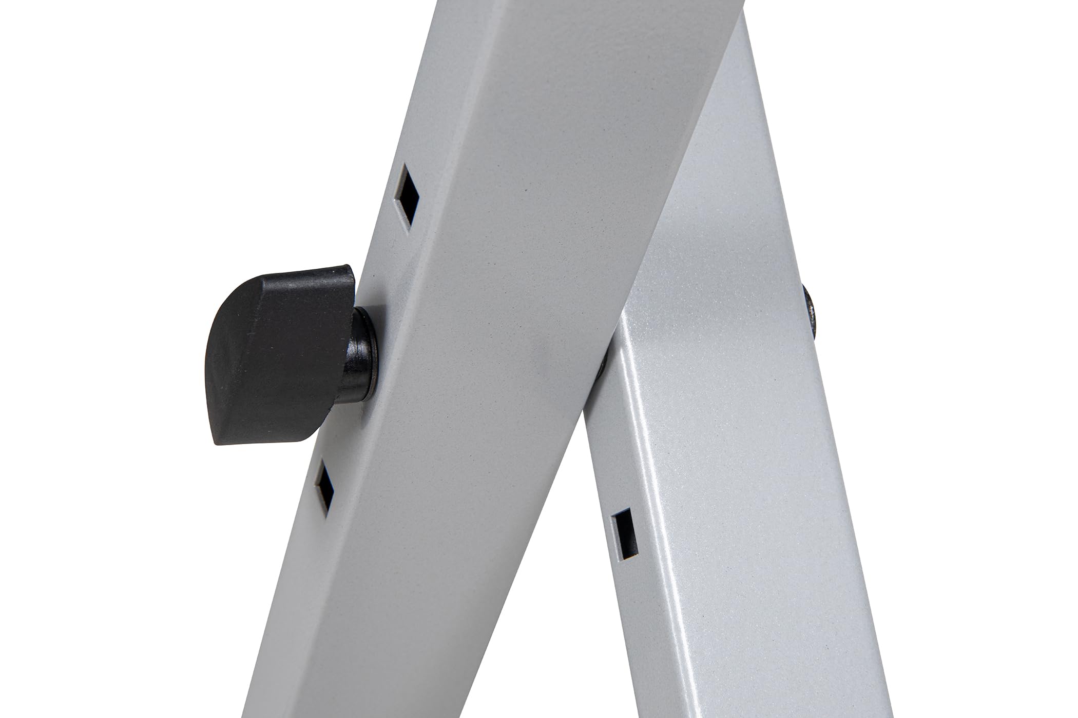 GEWA Panca per tastiera KB10SI, panca per pianoforte, panca per strumenti (costruita in robusto acciaio tubolare, regolabile in altezza, possibilità di postura ergonomica), grigio argento