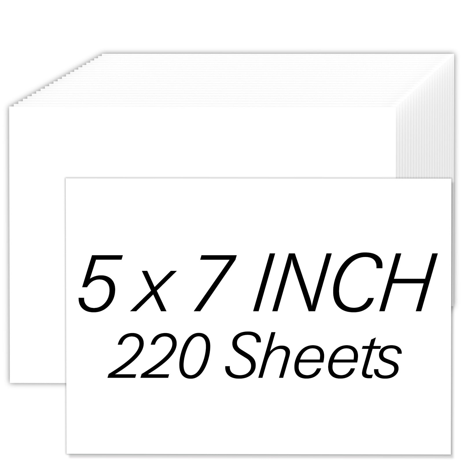 220 Sheets 5x7 Cardstock Paper, White Cardstock Printer Paper 5x7