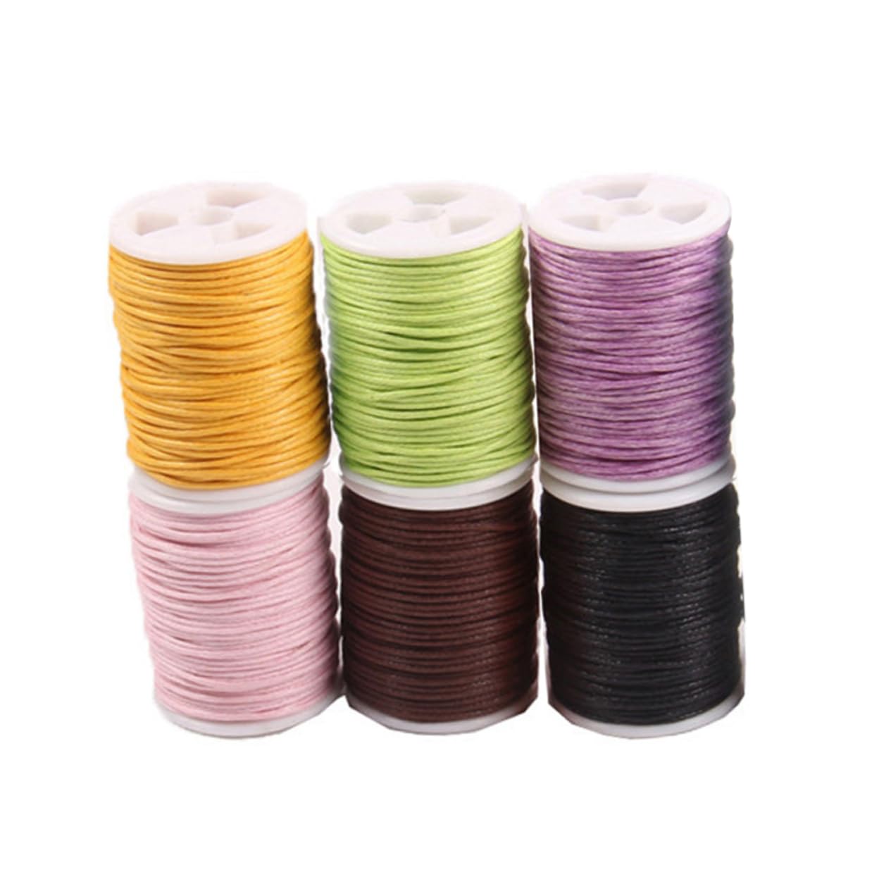 SHINEOFI 20 Piezas cuerda tejer elaboración cuerda abalorios bricolaje cordón poliéster hilos coser cordón tejer cordón algodón encerado Pulsera Cuerda trenzada colocar