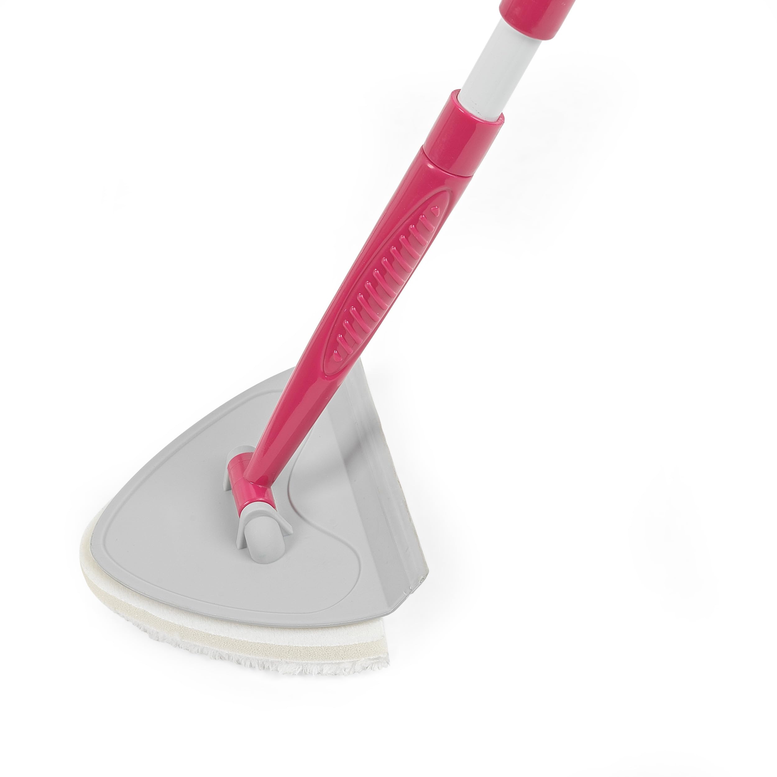 Kleeneze KL076533EU7 Extendable Handle Multipurpose Bathroom Cleaner Mop, Pointed Head, Perfect for Showers, Mirrors and Tiles, Grey/Pink