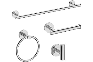 USHOWER Polished Chrome Towel Bar Set: Durable and Gleaming Bathroom Essential