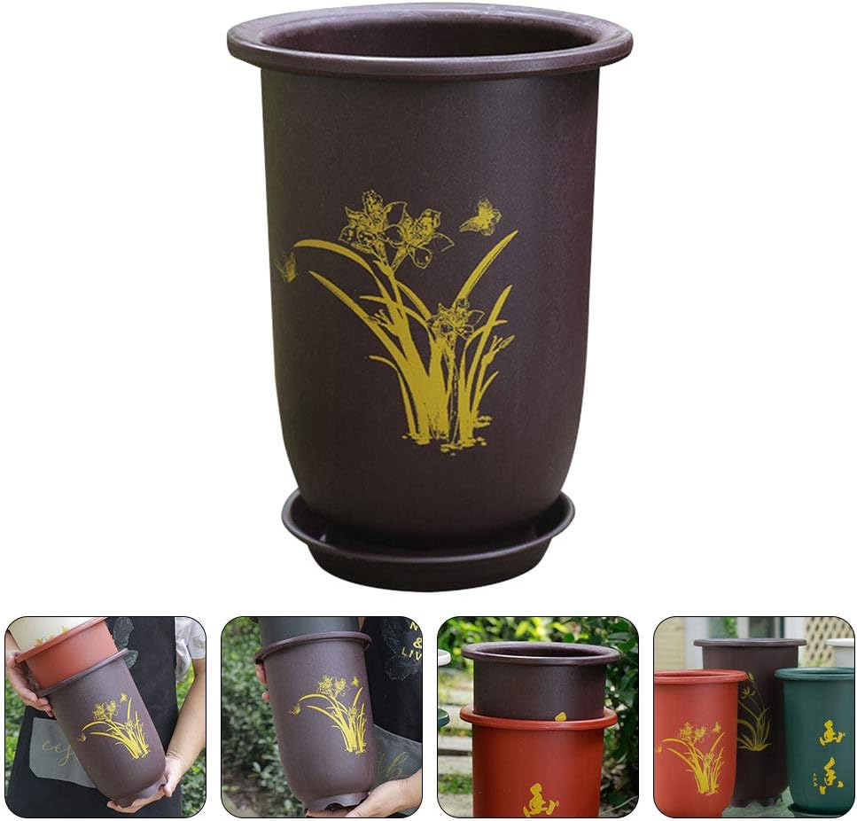 1Set Simple Orchid Planter Creative Garden Flowerpot Home Adornment Purple for All Flowers Succulents