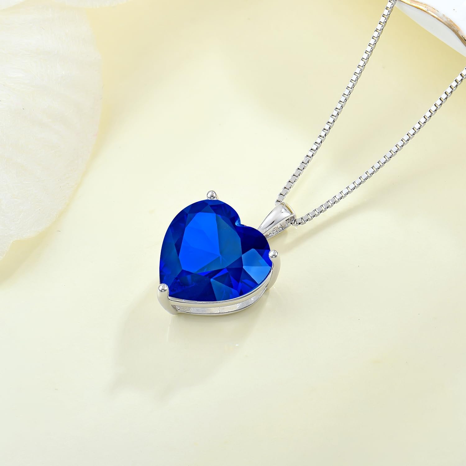 Women Heart Necklace 925 Sterling Silver 13 * 13mm Birthstone Pendant with Chain 5A Cubic Zirconia Jewelry - Image 5