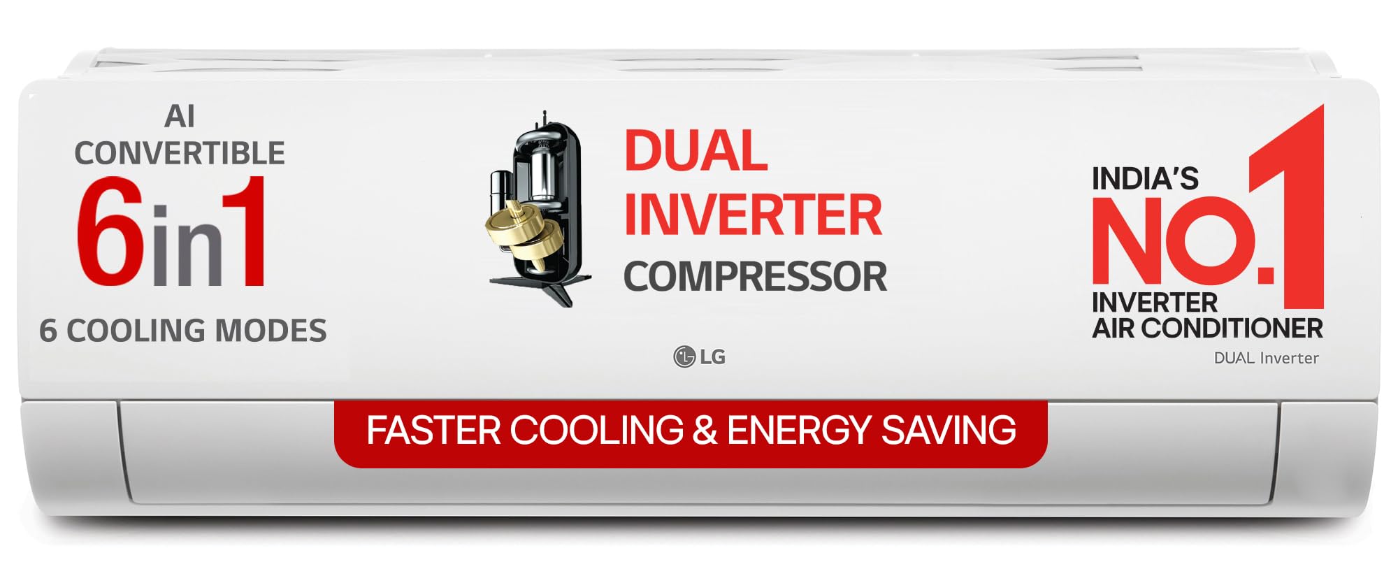 LG 1.5 Ton 5 Star DUAL Inverter Split AC (Copper, AI Convertible 6-in-1, VIRAAT Mode, Faster Cooling & Energy Saving, 4 Way Swing, HD Filter with Anti-Virus Protection, US-Q19QNZE1, White)