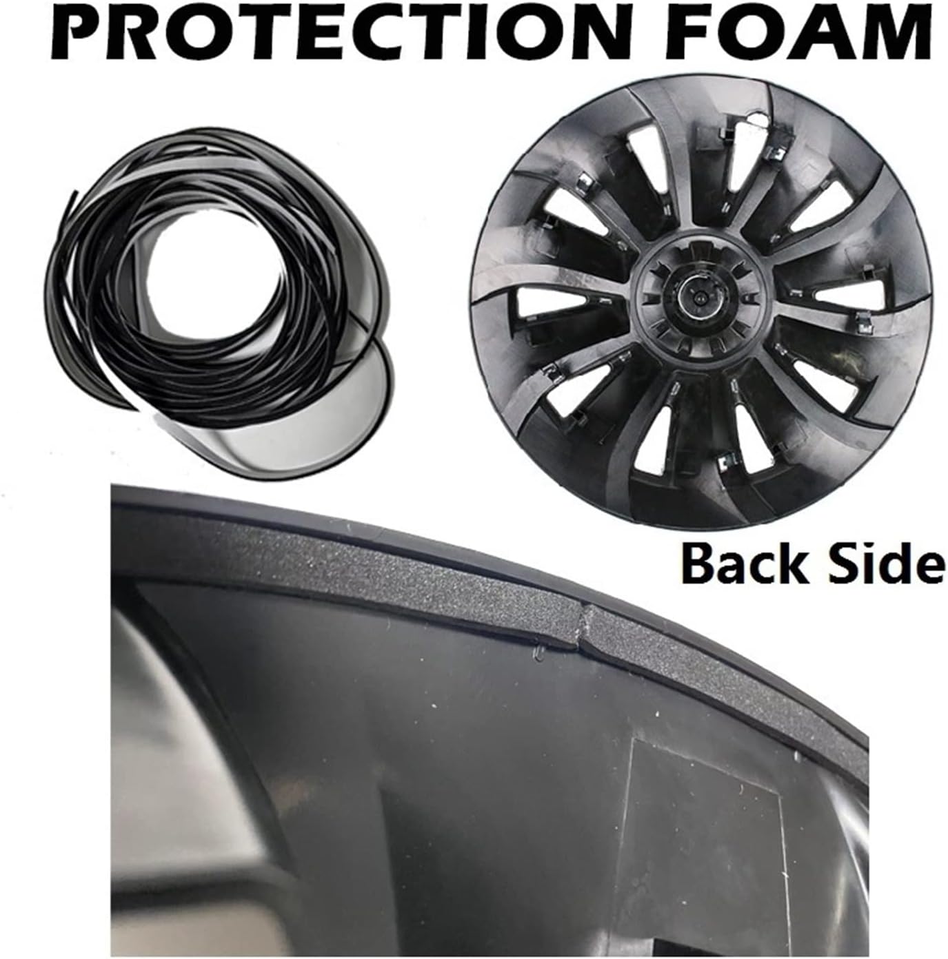 4PCS Replacement Hub Cap Kit 19 Inch, Compatible for Tesla Model 3, 2020, 2022 Full Cap Hub Cap Automotive Hub Cap Automotive Accessories (Color : 1PCS-Bright Black)
