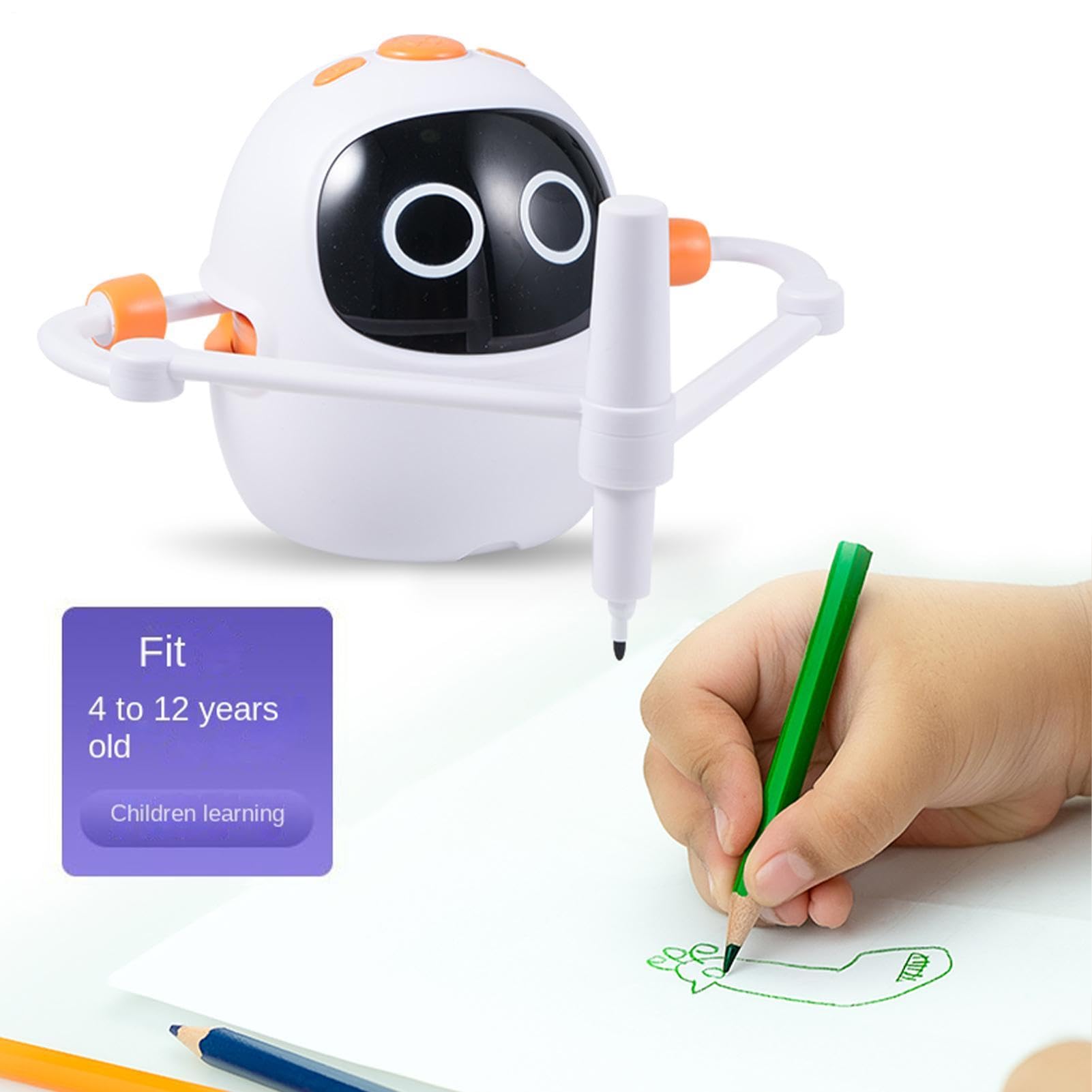 Robot Rysujący Dla Dzieci Interaktywna zabawka edukacyjna | Robot Zabawka Z 100 Kartami I 5 Pisakami Na Urodziny Dom Szkoła Klasa Pokój Zabaw Przyjęcie Dzieci W Wieku 3-12 Chłopcy