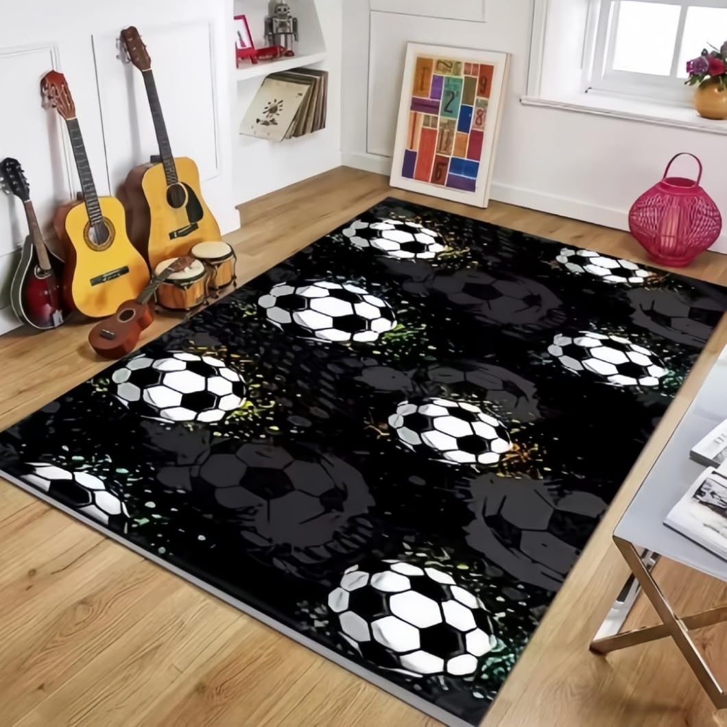 Tapis de sol football 140x200cm lavable et antidérapant pour chambre