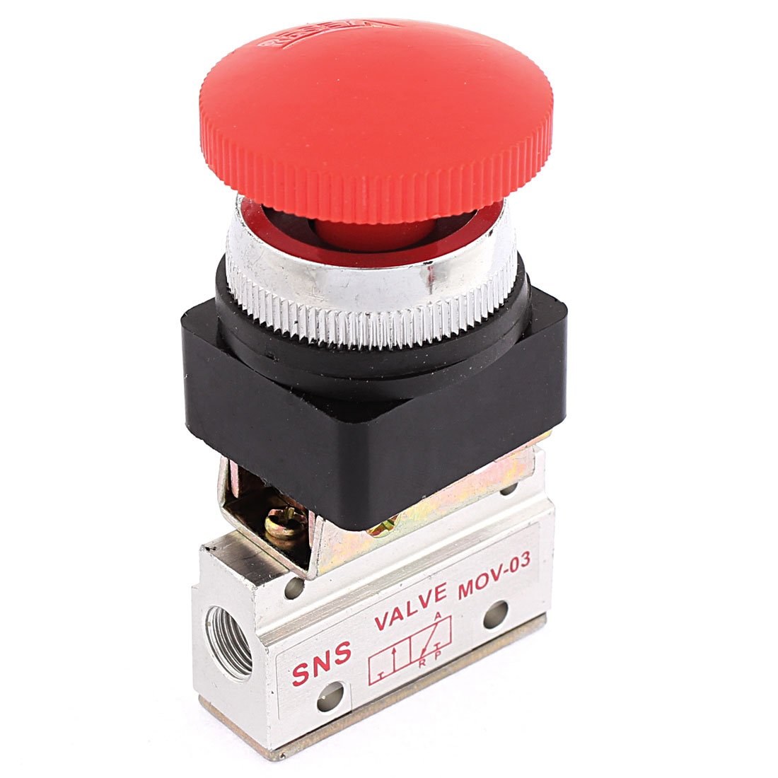 MOV-03A distributeur pneumatique mécanique bouton rouge 2 positions