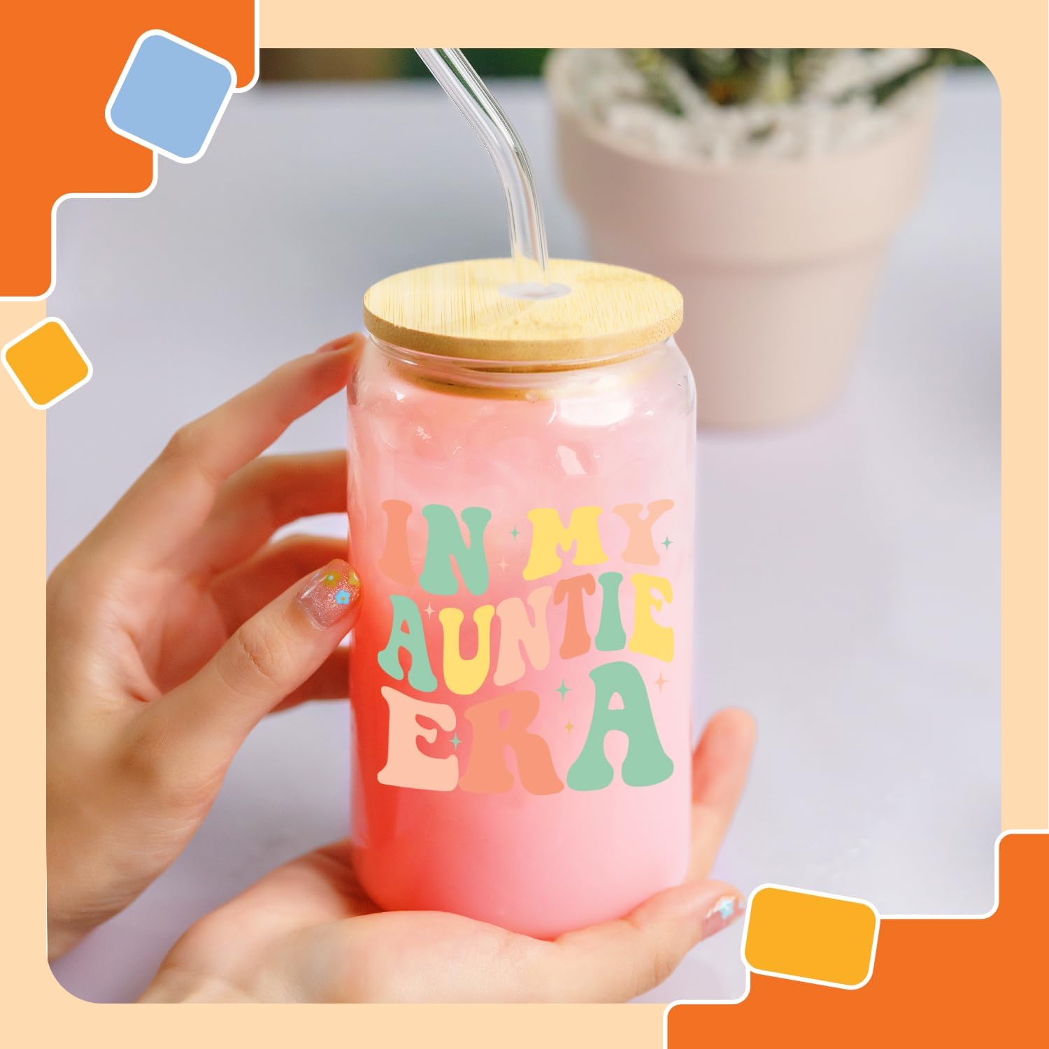 NewEleven Gifts For Aunt - Aunt Gifts From Niece, Nephew - Birthday Gift For Auntie, New Aunts, Auntie, To Be Aunts - 16 Oz Coffee Glass - Image 4