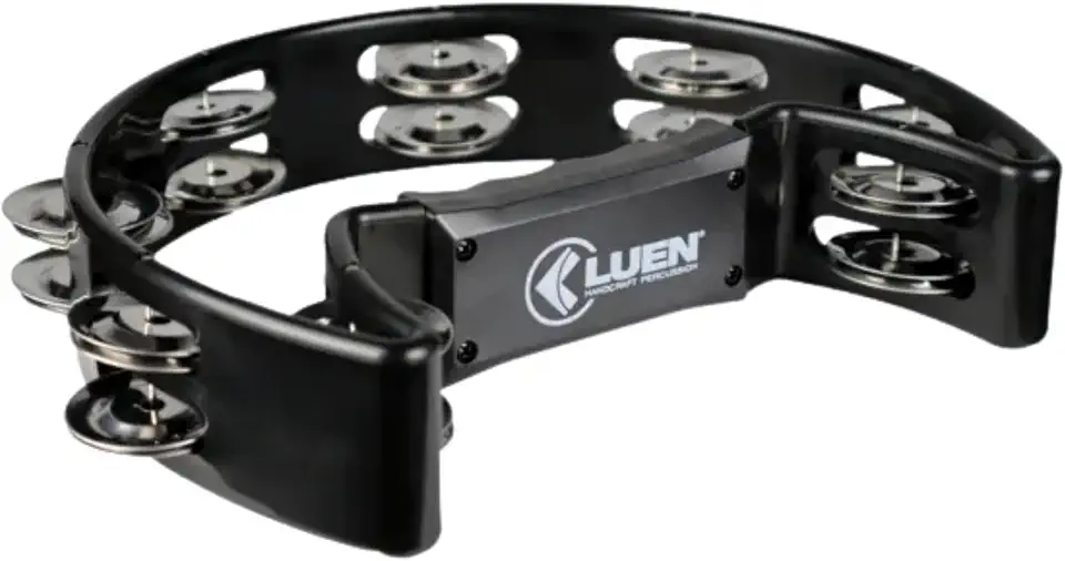 Pandeiro Meia Lua Abs Com Pegador Platinela Inox Luen Pandeirola Colors 16 Platinelas | Preto