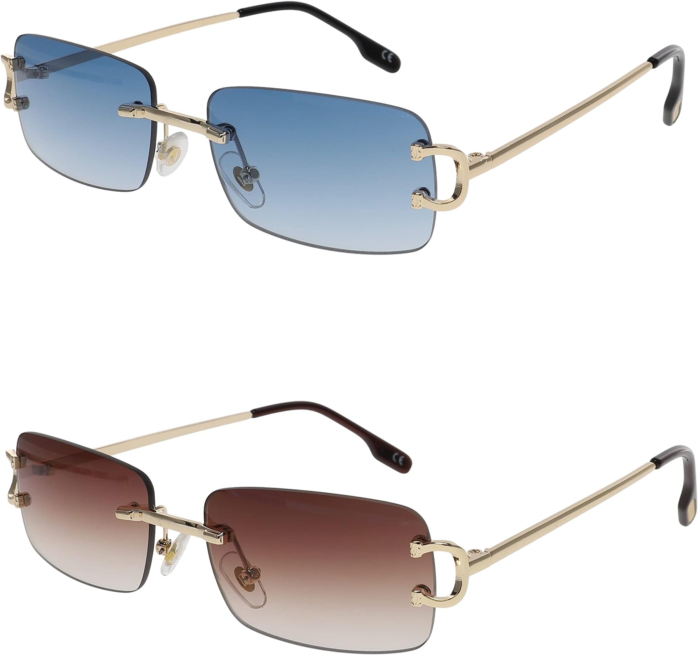 FLAWLESS EYEWEAR Men Women Classy Elegant Sophisticated Style Clear Lens EYE GLASSES Gold Rimless Frame