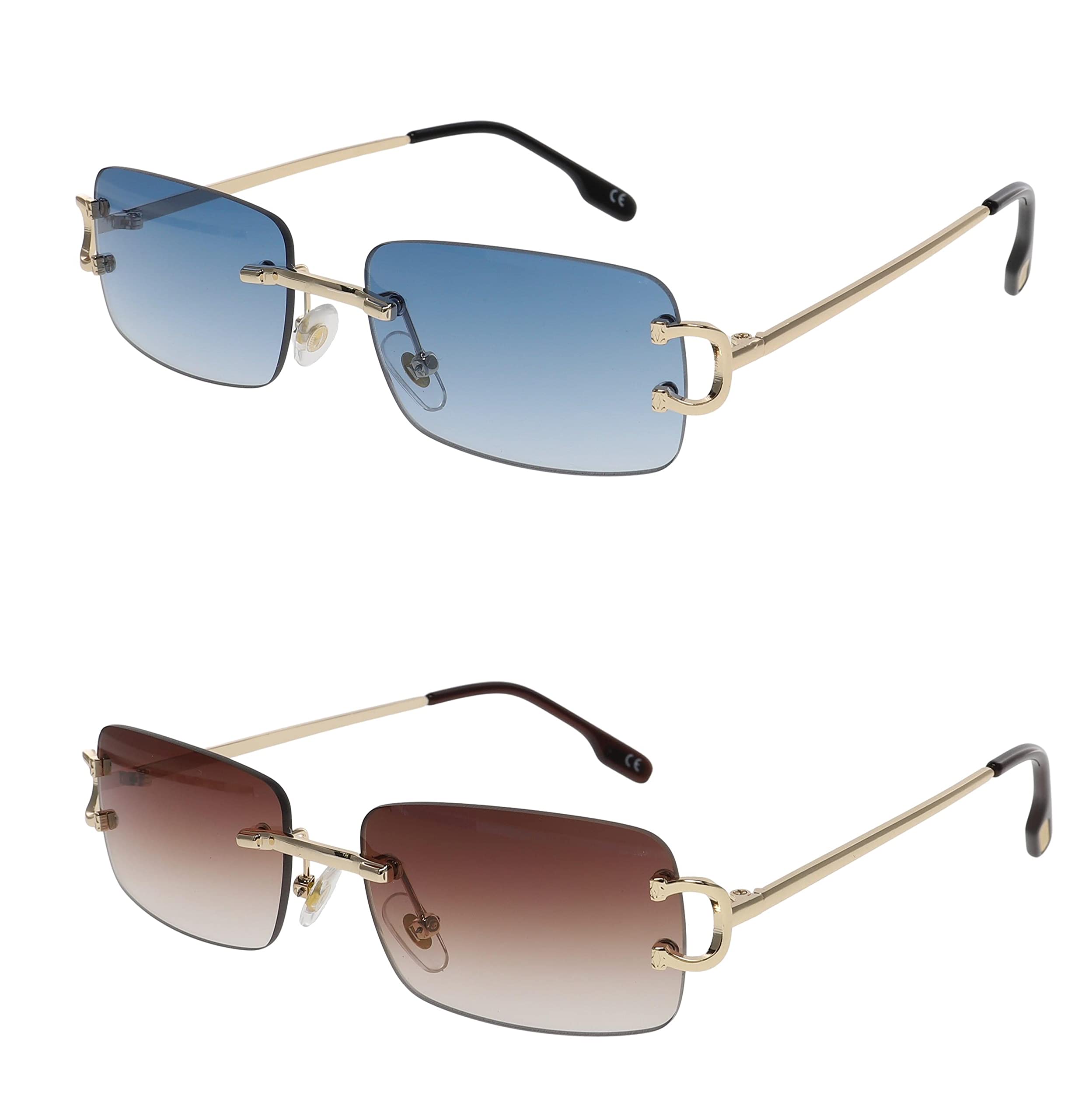 FLAWLESS EYEWEARMen Women Classy Elegant Sophisticated Style Clear Lens EYE GLASSES Gold Rimless Frame