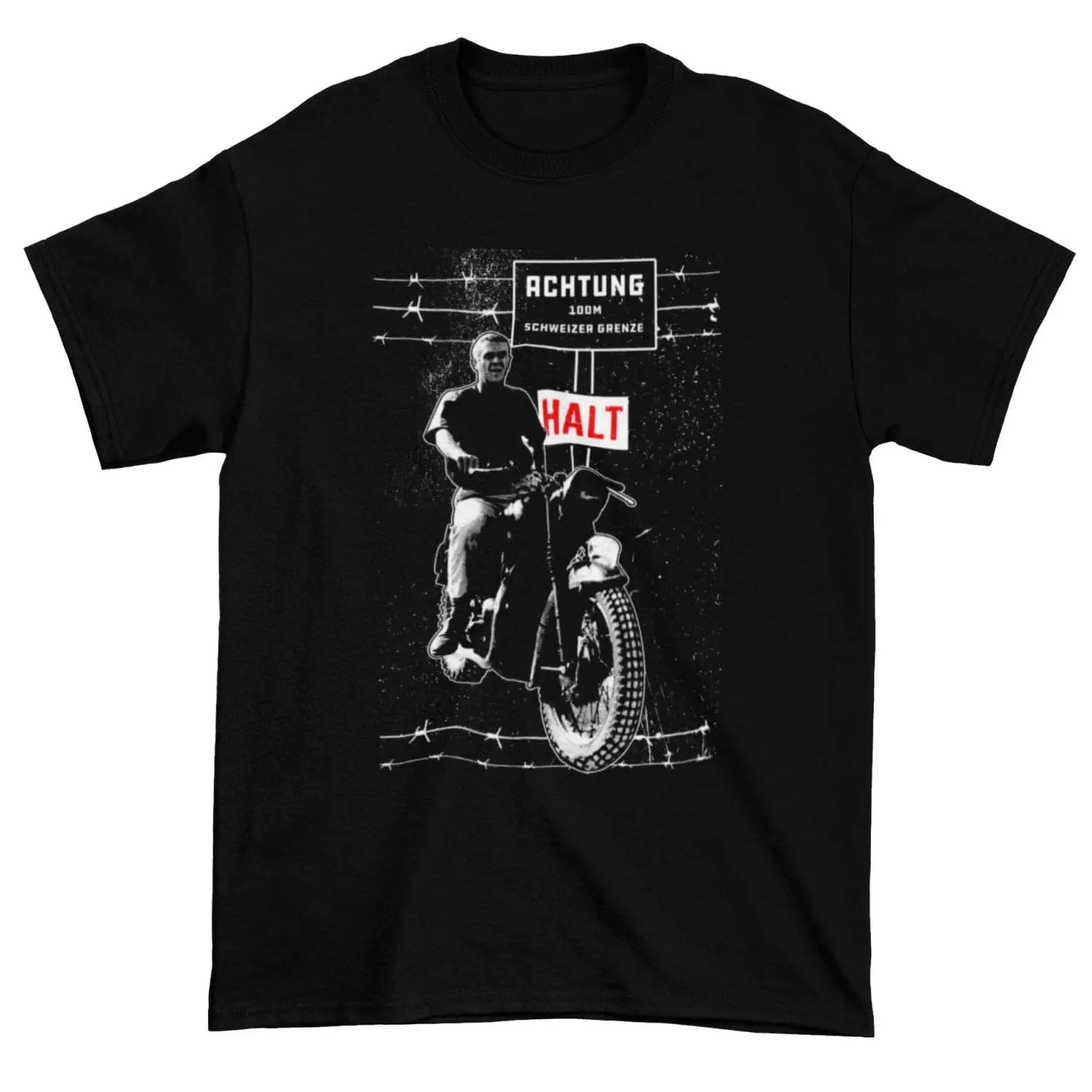 The Great Escape Featuring Steve McQueen Men's T-Shirt L/Black