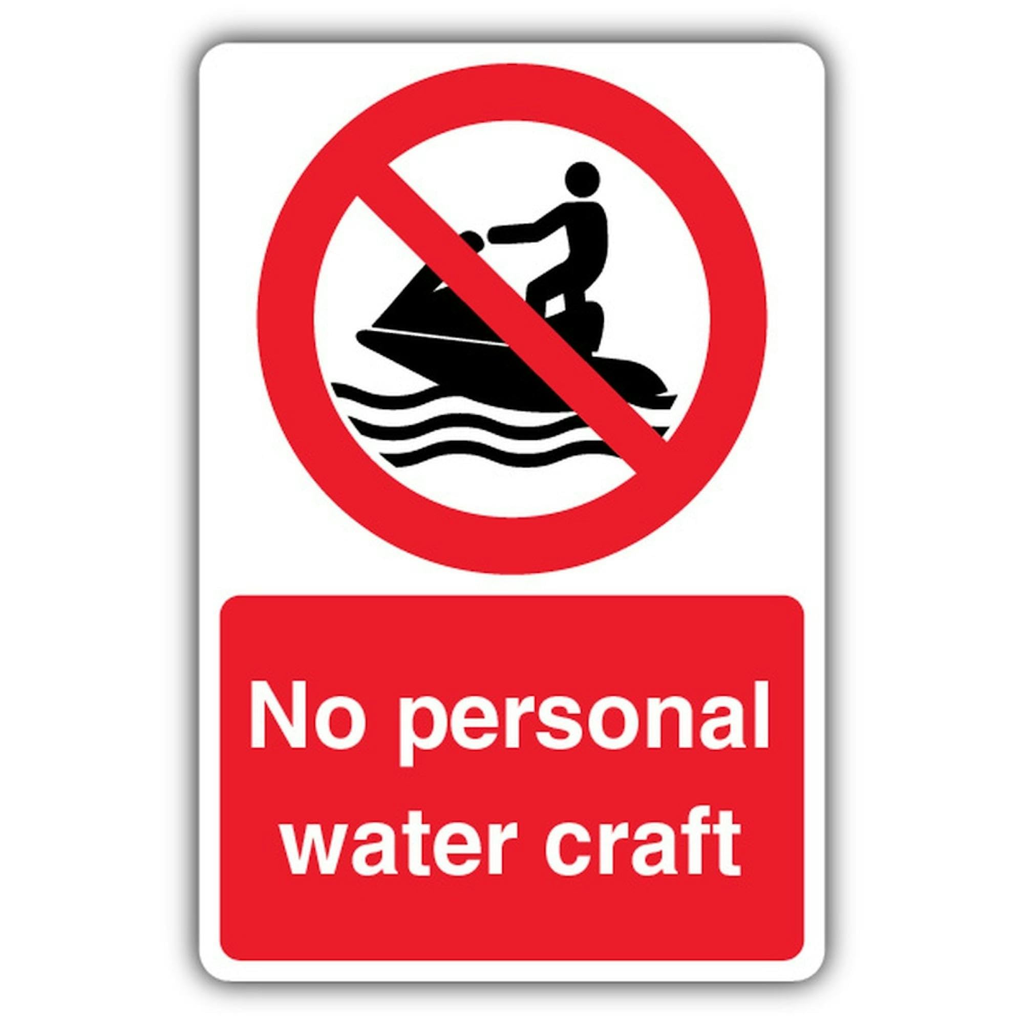 V Safety No Personal Water Craft Schild, 450 x 600 mm, Correx Doppelwandtafel, Verbotsschilder, hergestellt in Großbritannien