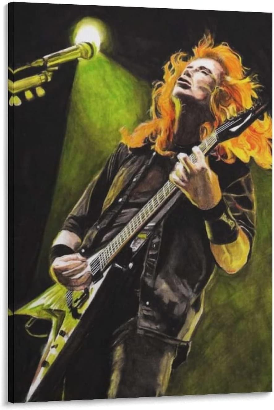 GUNDE Dave Mustaine Poster Poster Painting Canvas Wall Art Living Room Posters Painting 24x36inch(60x90cm)