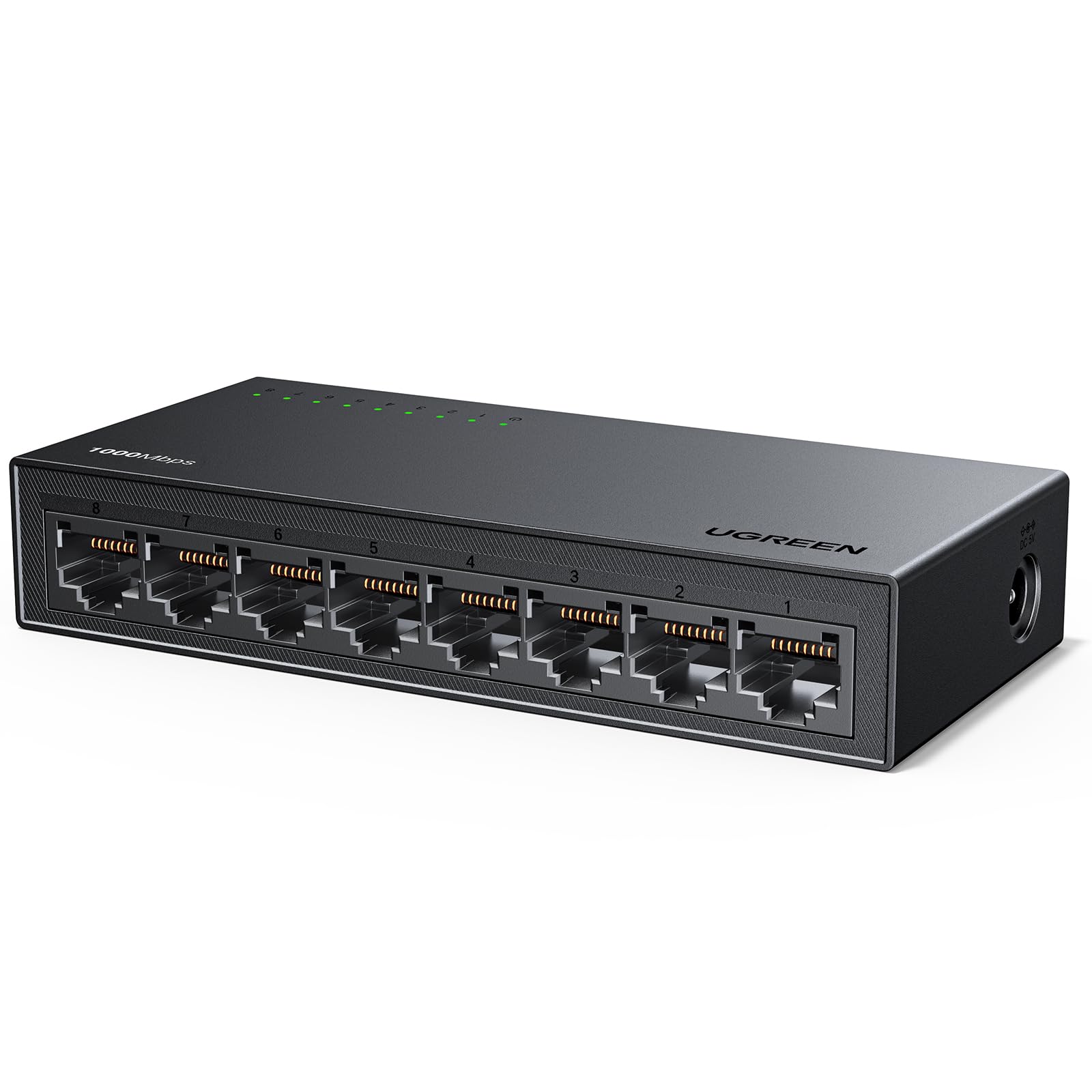 Switch Ethernet PoE UGREEN 10 Ports (8 PoE+ 60W) - Gigabit, Protection Foudre 6KV, VLAN, Idéal Pour Caméras, NAS, Bureau