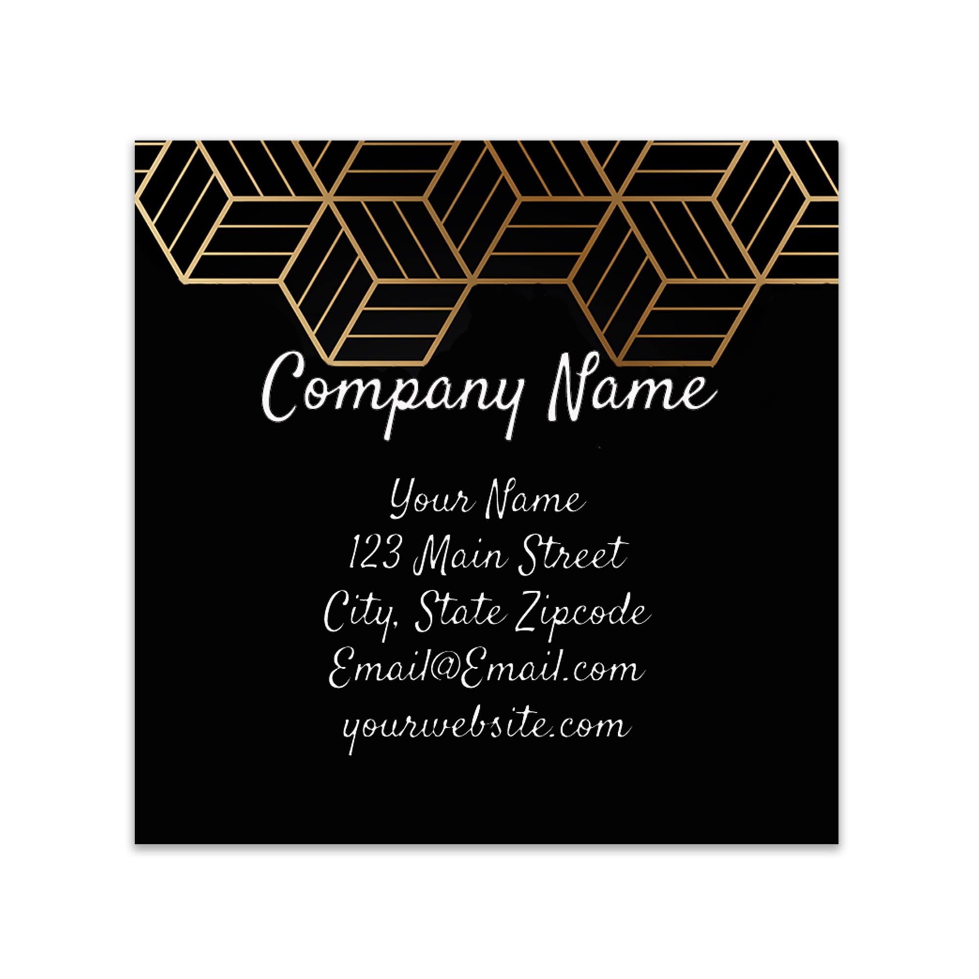 Premium Small 2.5" Square Business Cards - 14 PT Thick Card Stock - 100 Cards - 2.5" x 2.5" Cards - Made in the U.S.A. (Art Deco)