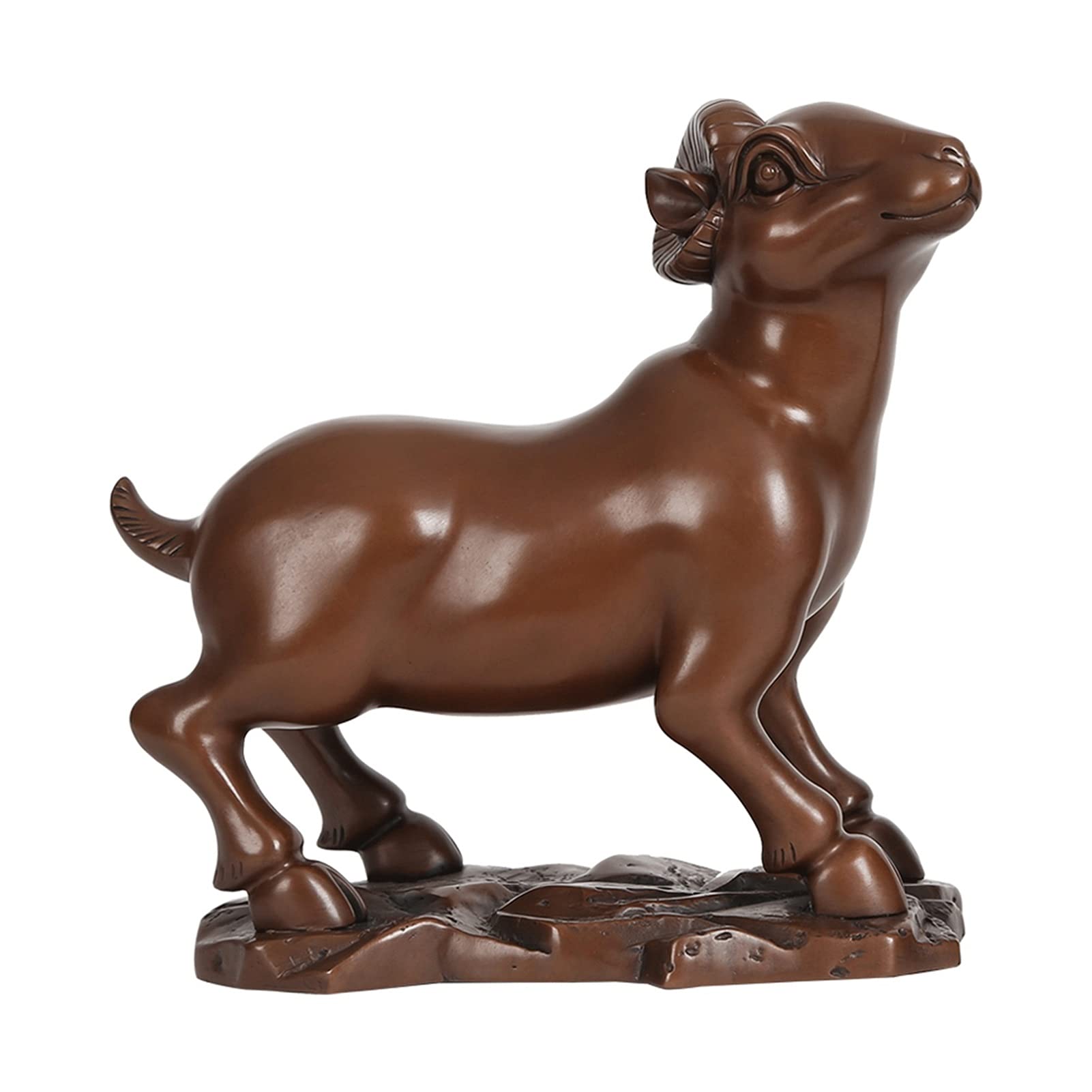 YNIYUJKL Feng Shui Buddha Statue Feng Shui Sheep Statue Hand-Carved Crafts Luck Home Décor Red Copper Chinese Zodiac Gift Collection Perfect For Attracting Wealth Desktop Decoration Or