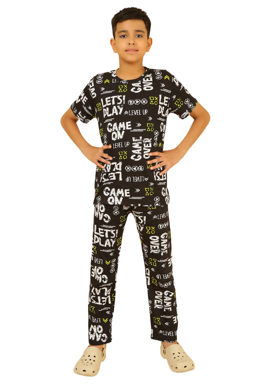Ninos Dreams Boys Cotton Coord Set/Boys Night Suit/Boys Loungewear/Boys Night Dress