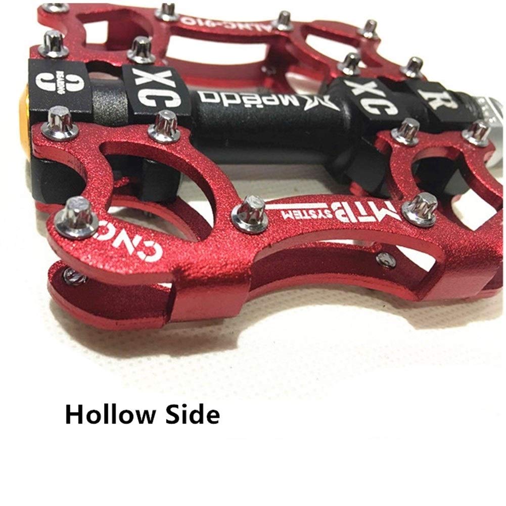 Pedali per Bicicletta MTB BMX con 3 Cuscinetti sigillati, tacchette Antiscivolo in Lega di Alluminio per Bici da Strada e Mountain Bike (Colore: Giallo)