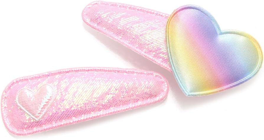 Amazon | ヘアピン 2個組 ペア ハート レインボー B19- ヘア