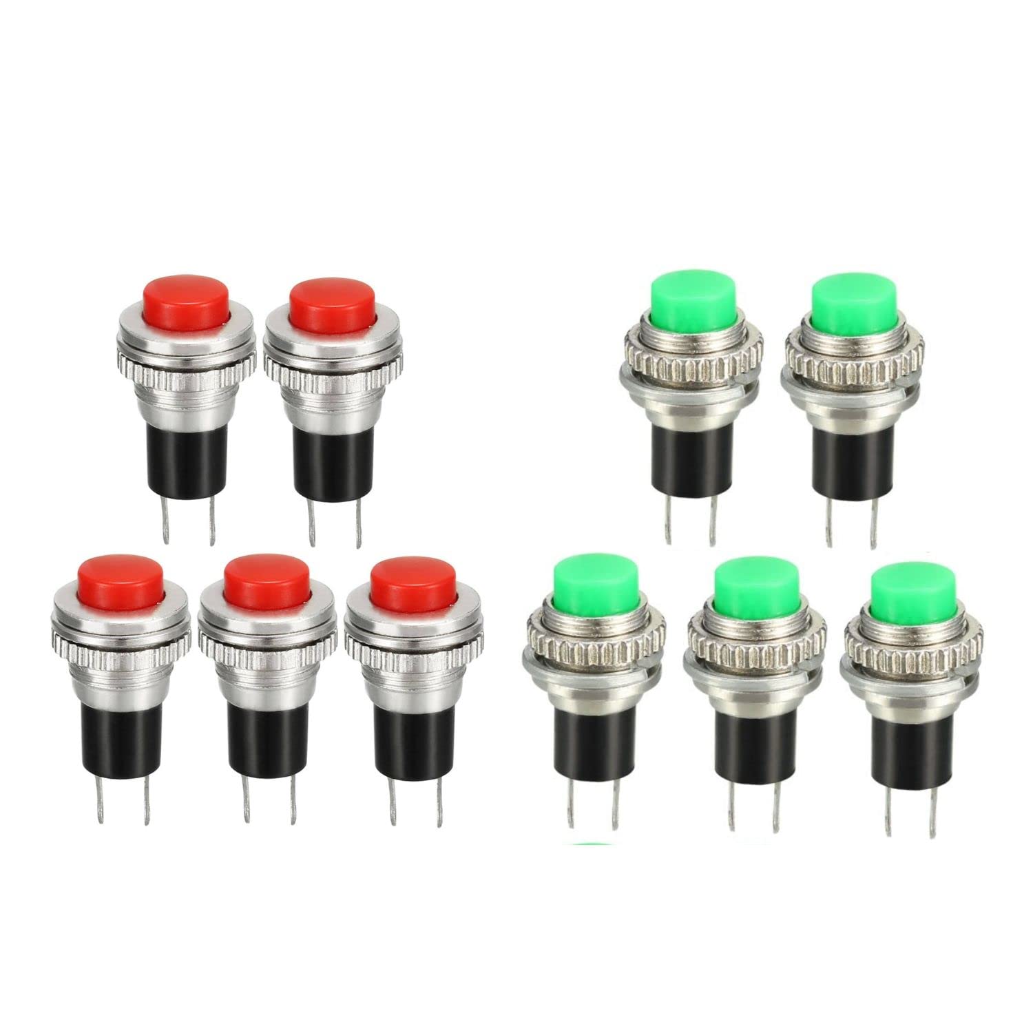 Gajrup Momentary Self- Reset Small Push Button Switch Red and Green - Pack of 10 pc-image-25