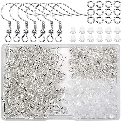 TOAOB 400 Stück 18x19mm Ohrhaken Silber Kupfer Versilbert Ohrring Haken Cover