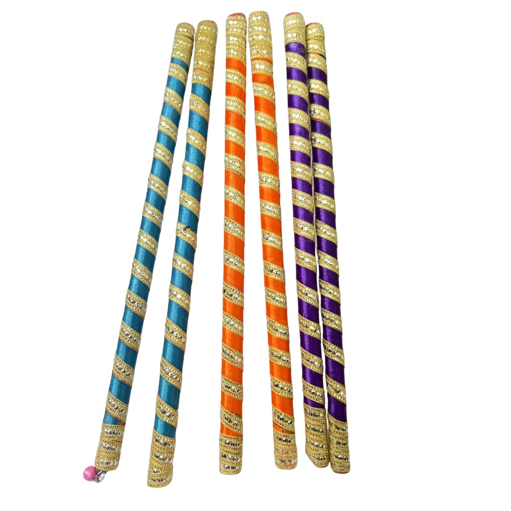 Sparkling Colorful Dandiya Sticks for Dance, Multicolor Traditional Dandiya Stick for Women, Garba Sticks for Night Dance, Wooden Dandiya Sticks for Navratri, (6 Pairs) (B0DDBTQRS1) Amazon Price History, Amazon Price Tracker