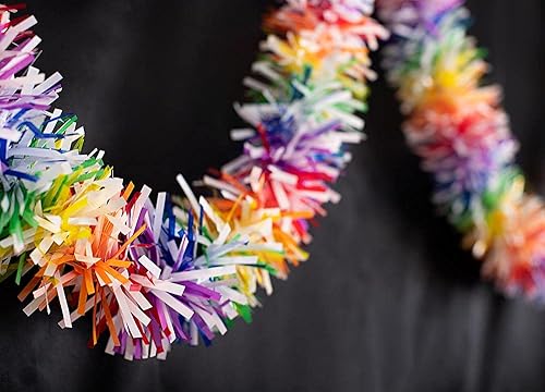 Miniatura 3 de TCDesignerProducts Guirnalda metálica de arco iris - 4 pulgadas x 25 pies de largo